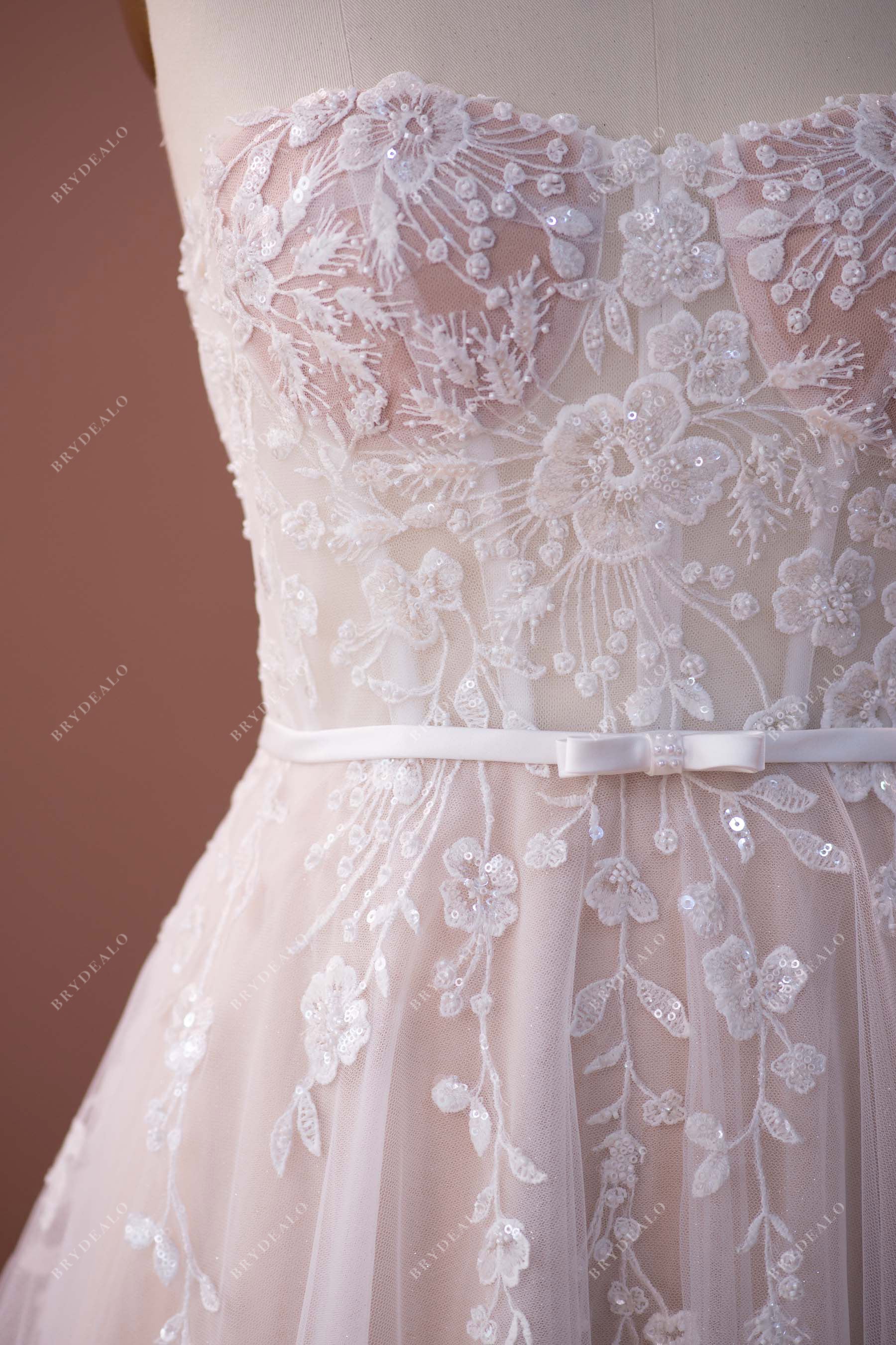 sweetheart corset wedding dress sample