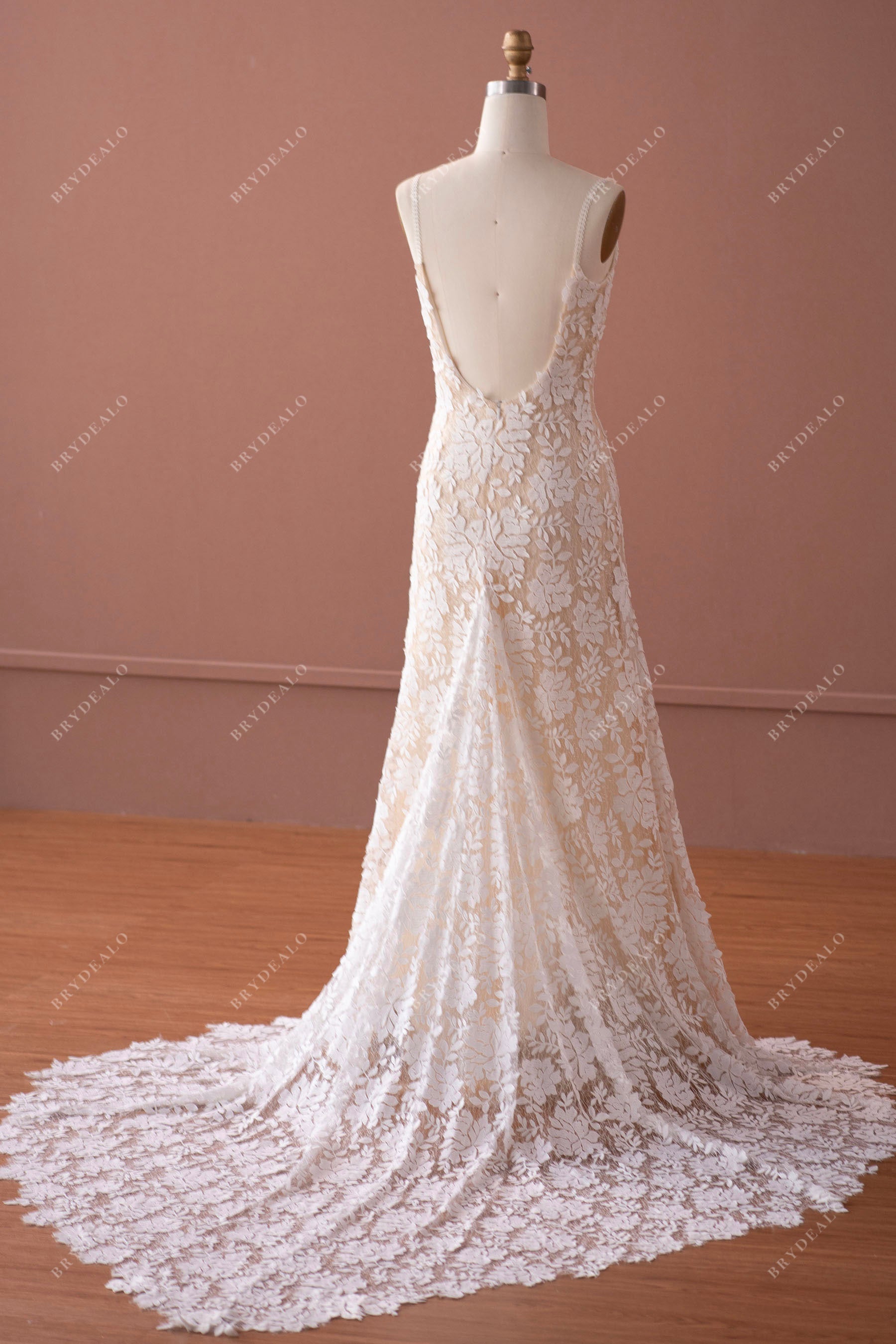 sweetheart train lace wedding dress