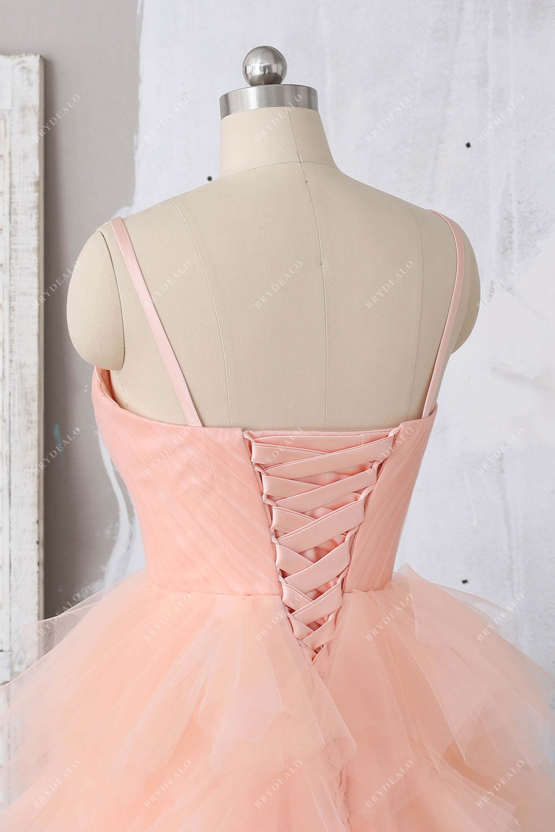 thin straps corset cocktail prom gown