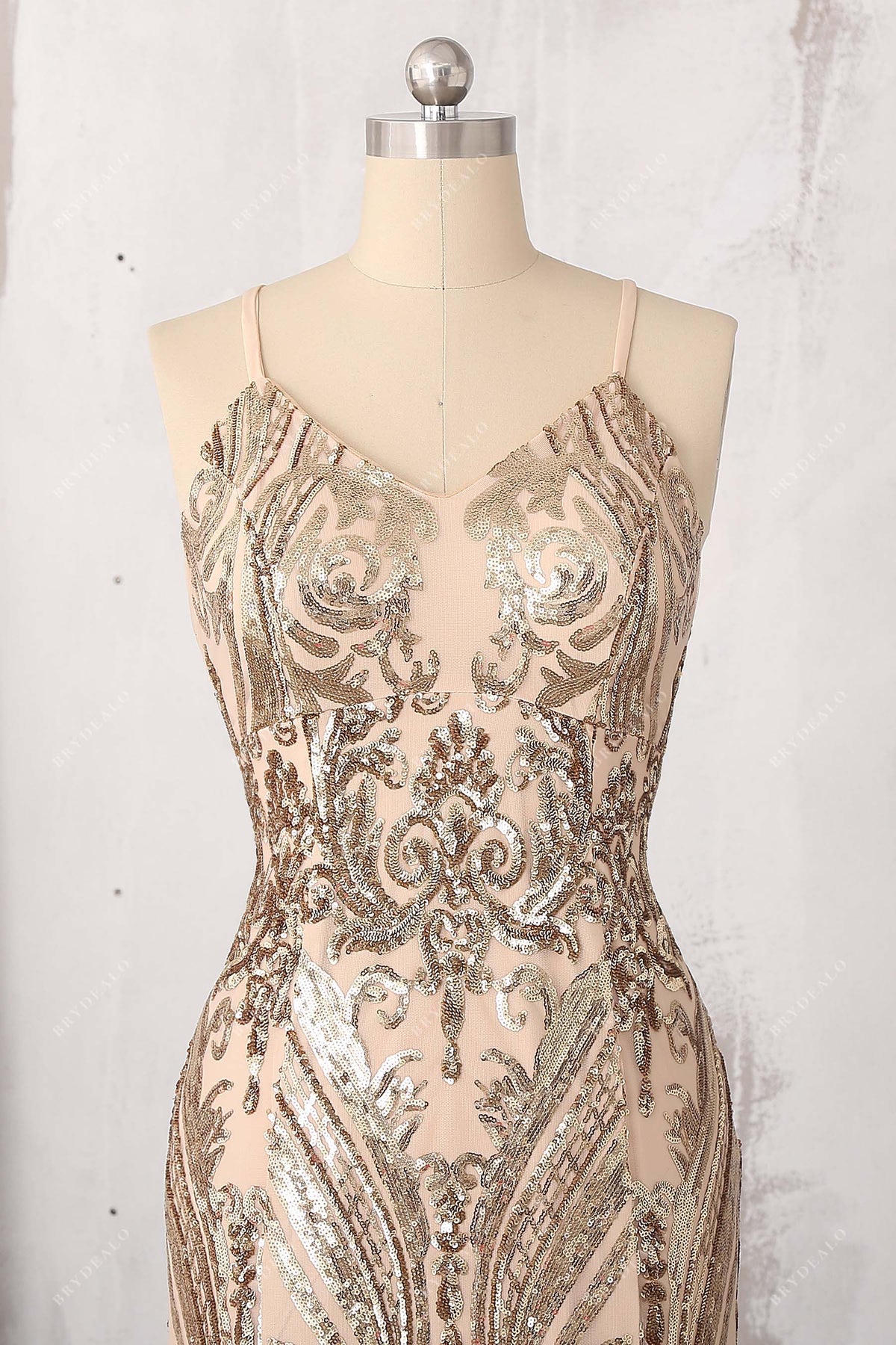Sheer Gold Robe Sparkly Sheer Gold Sequin Mermaid Trumpet Prom Dress