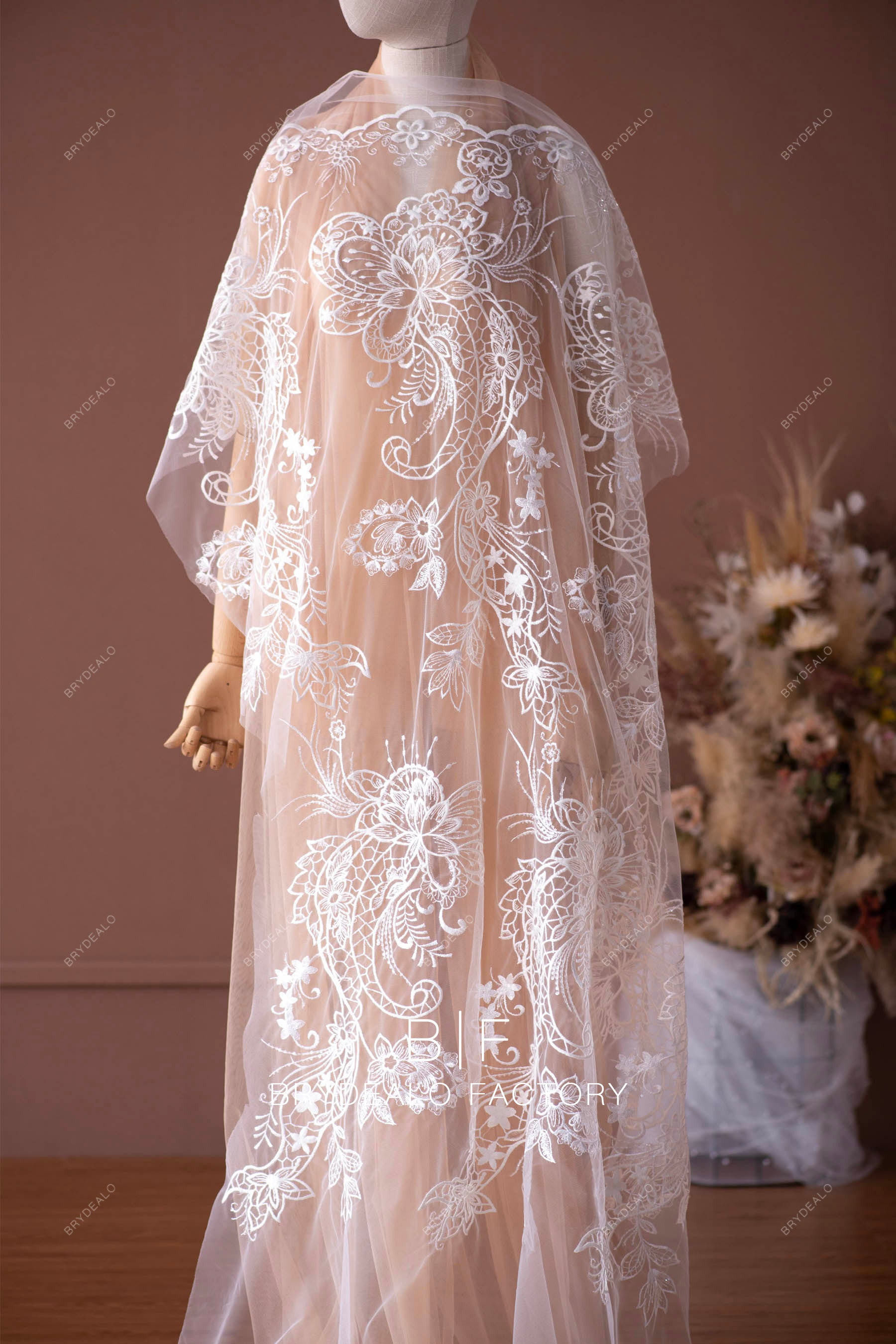 totem embroider bridal lace