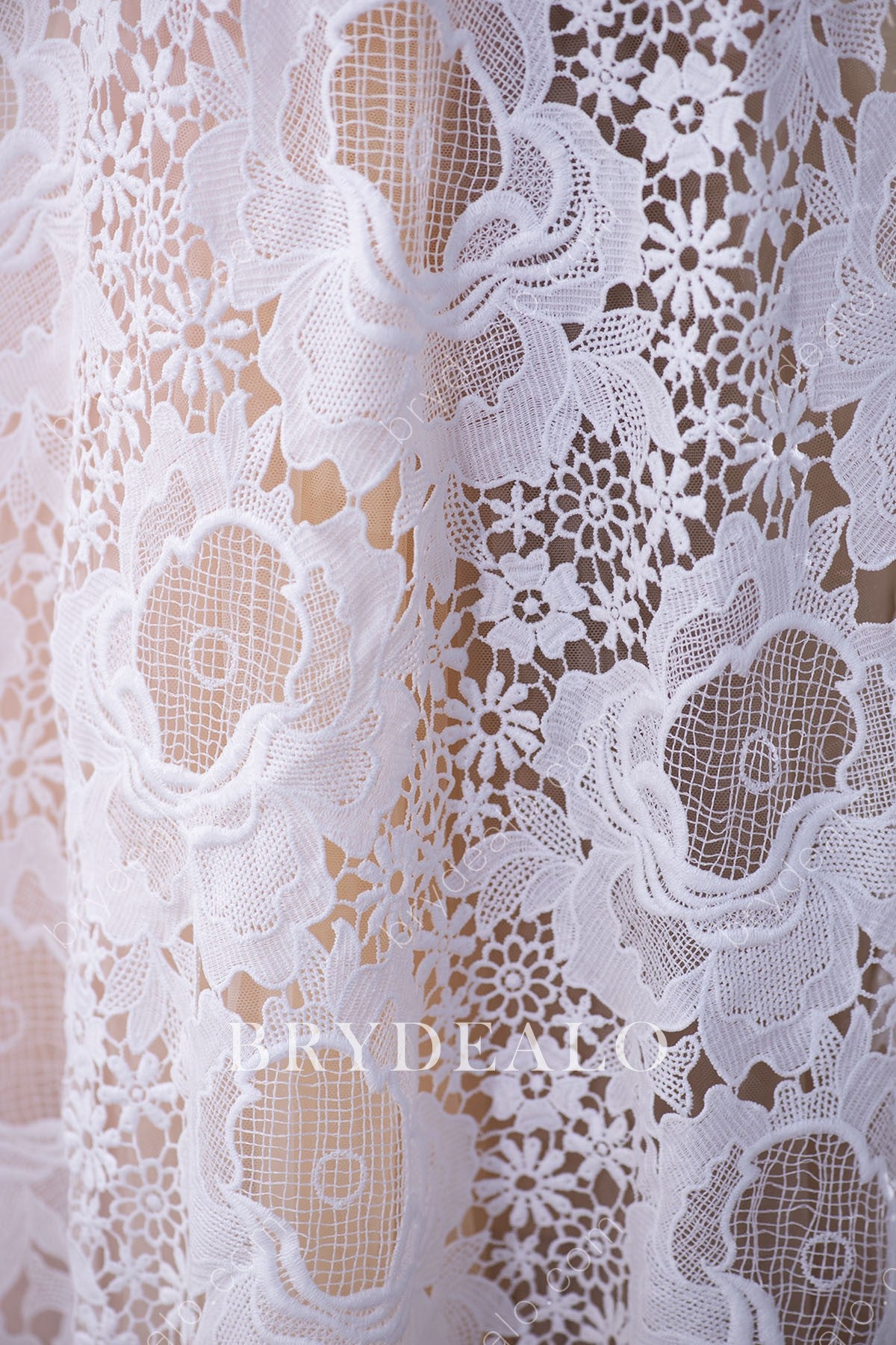Wild Flower Crochet Bridal Lace Fabric