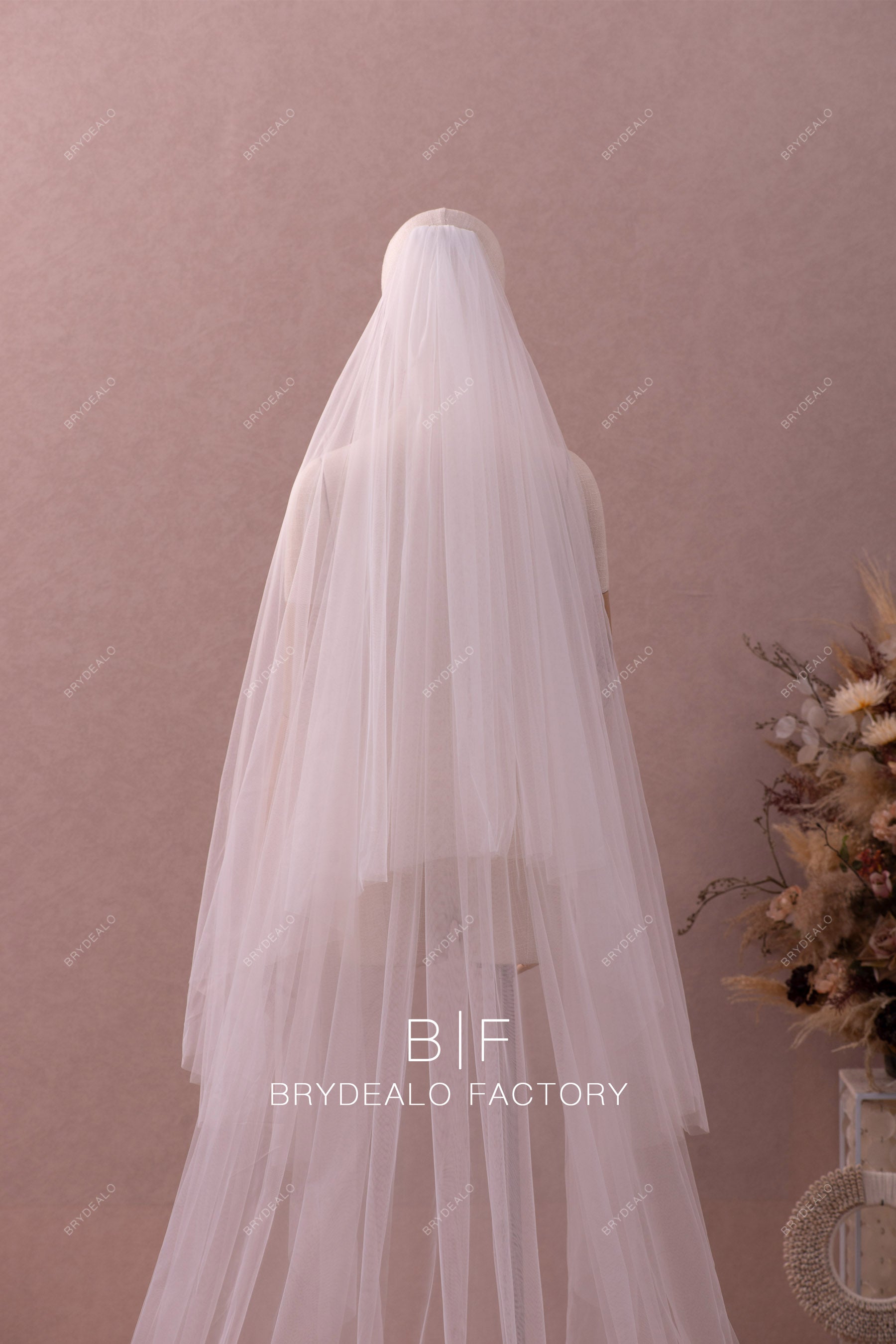 two tier tulle bridal veil