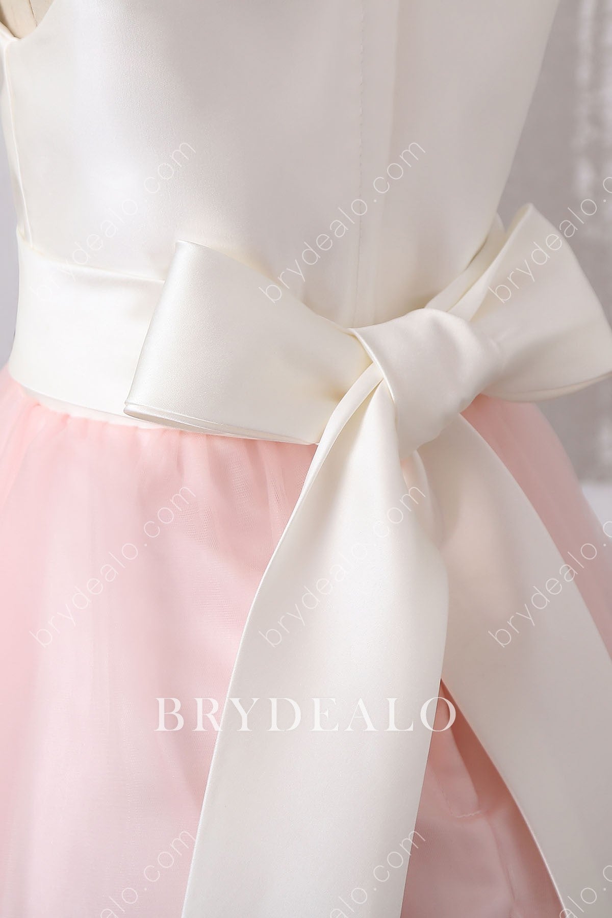 Satin Big Bow Flower Girl Dress