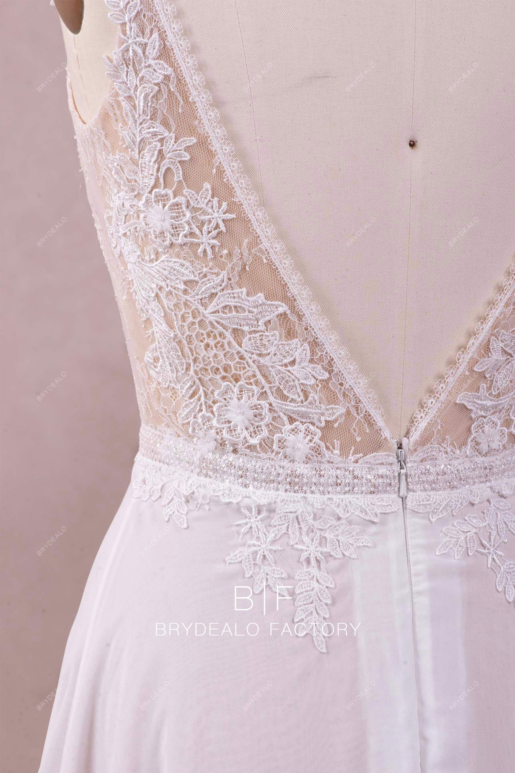 v-back lace wedding dress