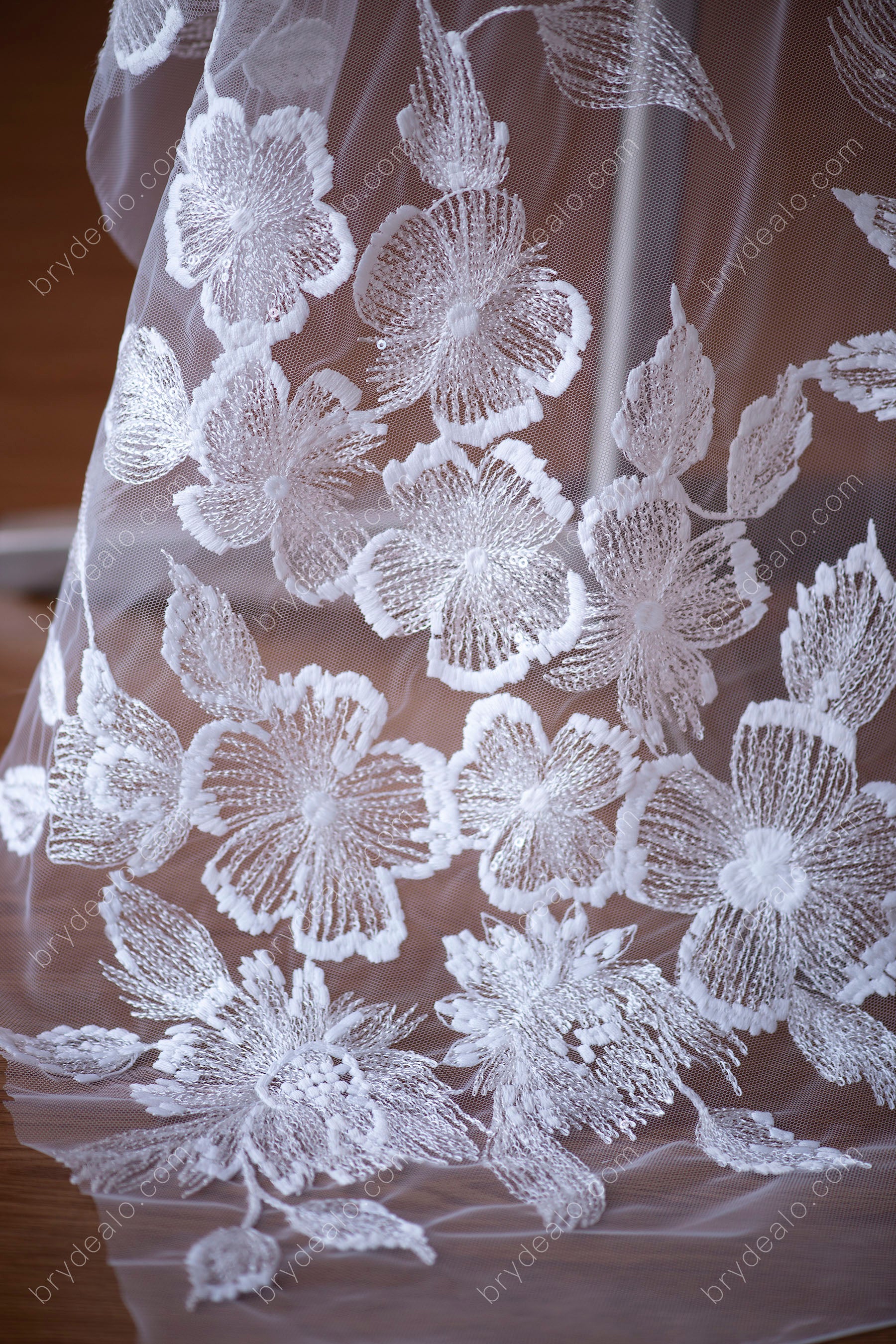 Vintage Sequins Floral Bridal Lace