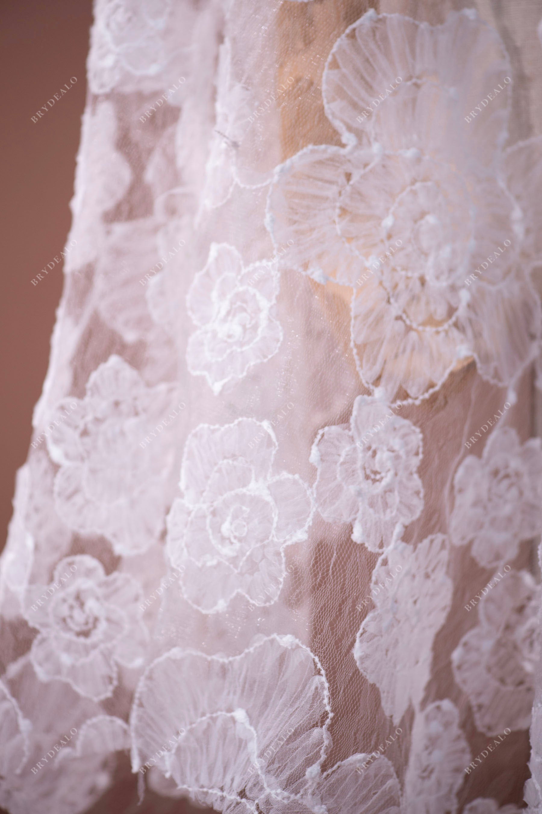 wholesale 3D tulle flower lace fabric by the yard