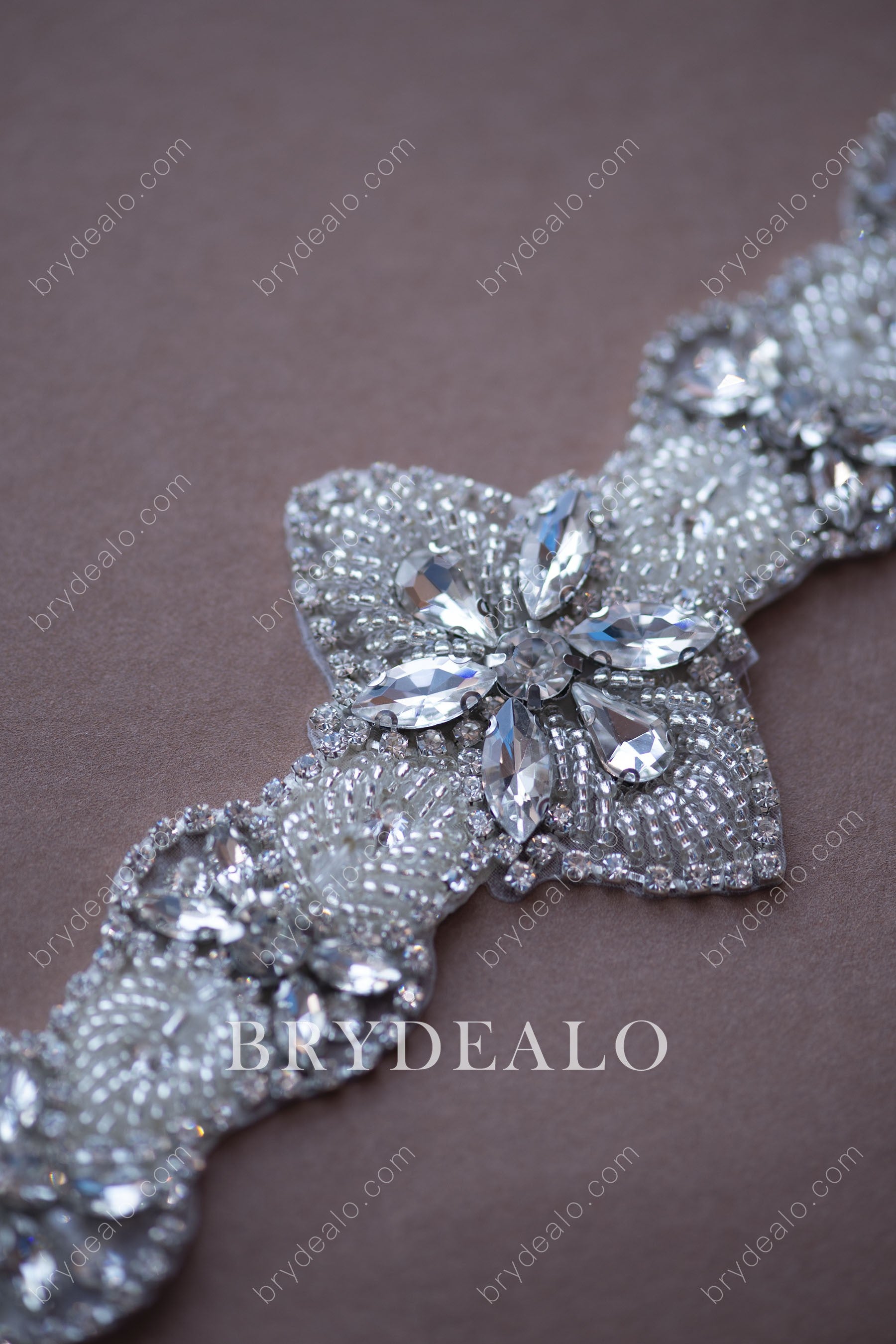 Sparkling Beaded Crystals Bridal Sash for Wholesale