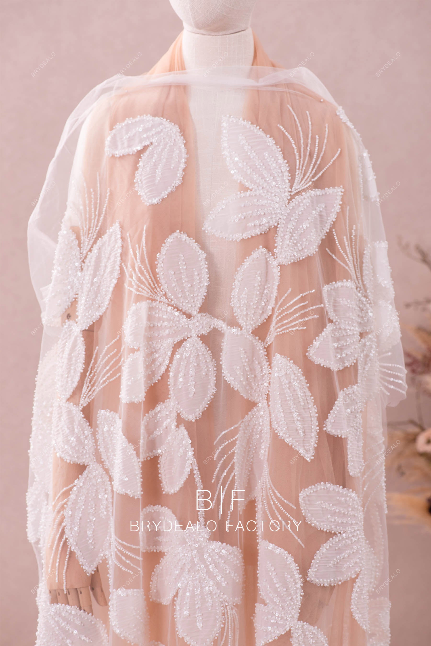 wholesale beaded chiffon embroidery lace