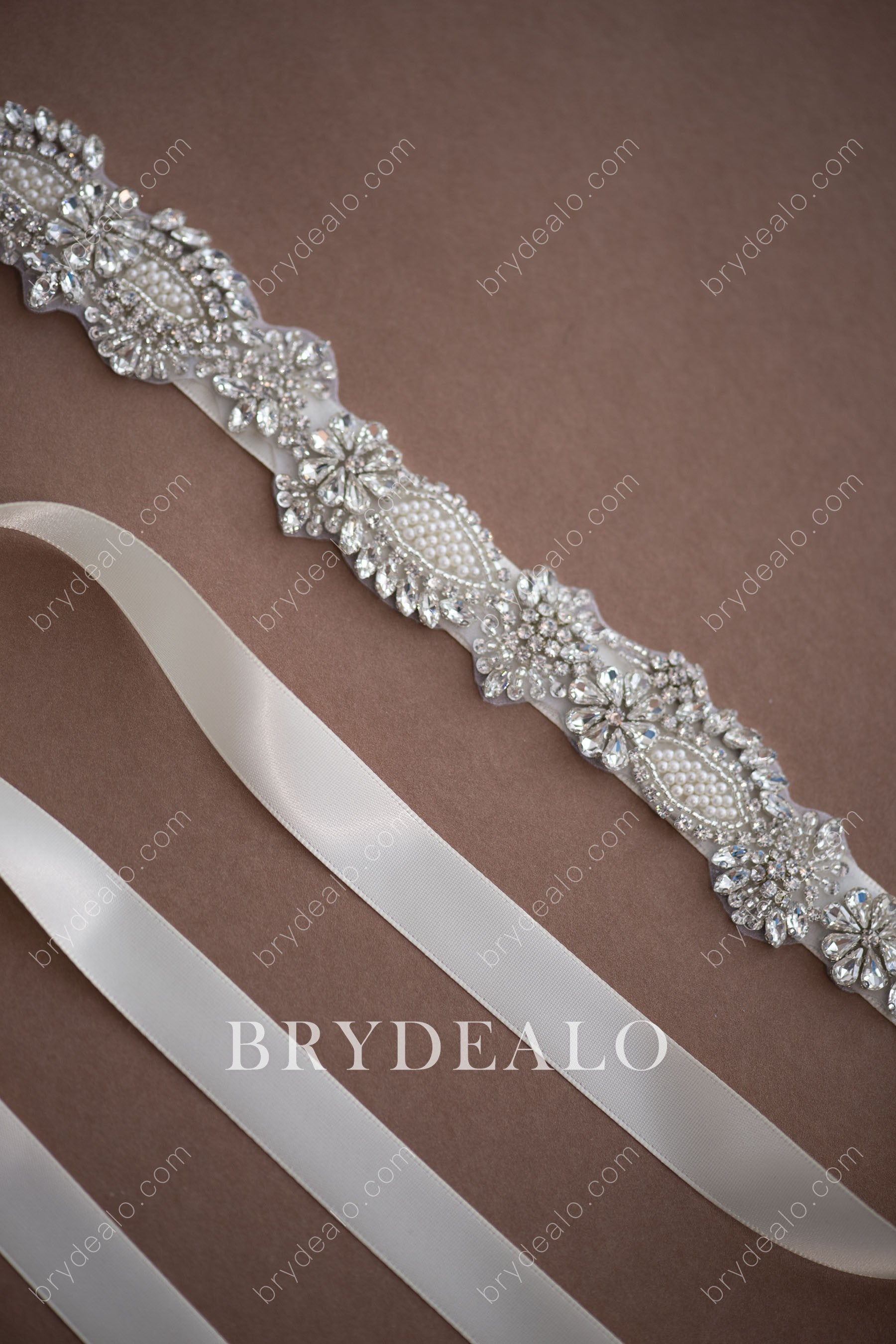 Best Blingbling Pearls Crystals Bridal Sash