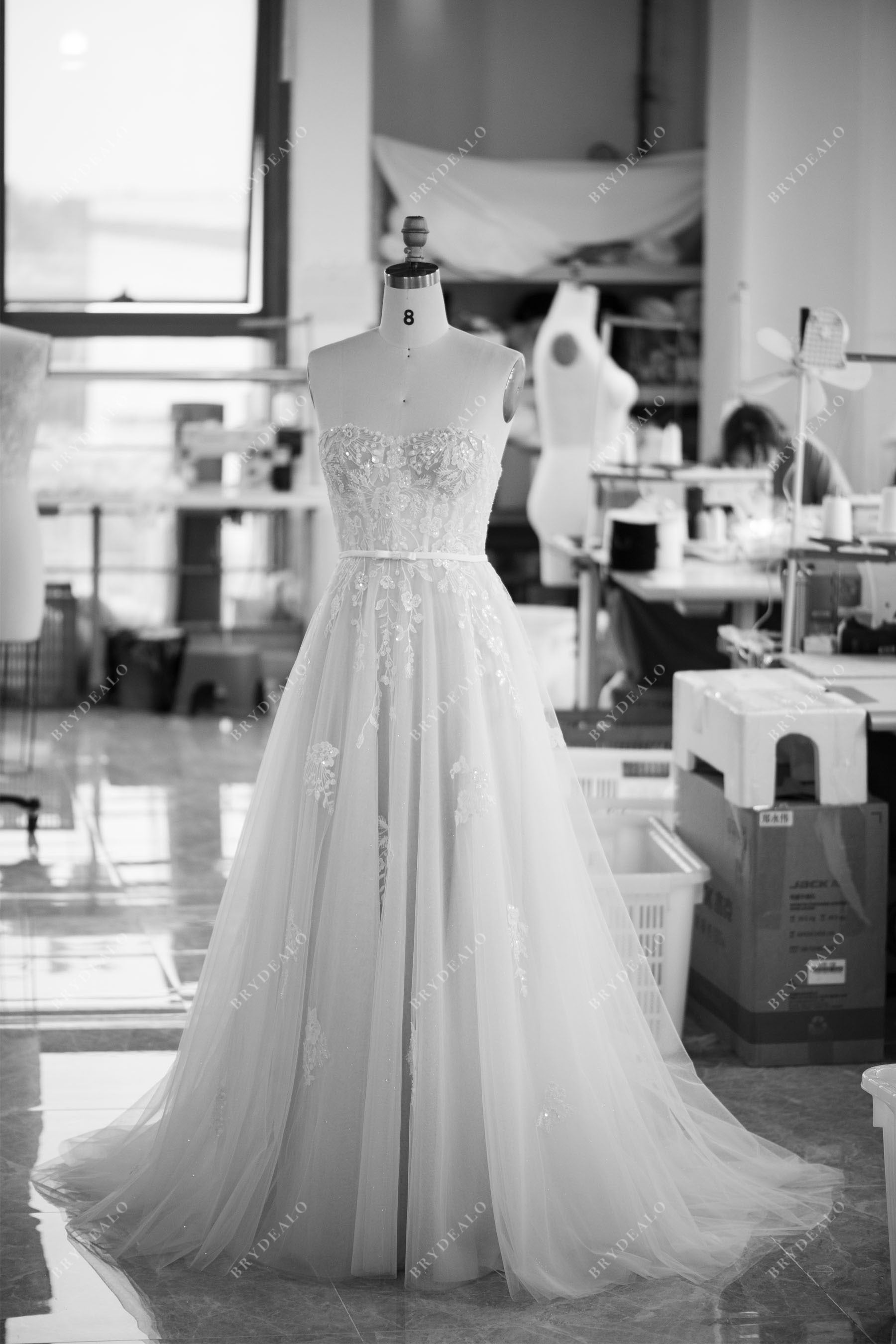 wholesale corset sweetheart lace A-line wedding dress