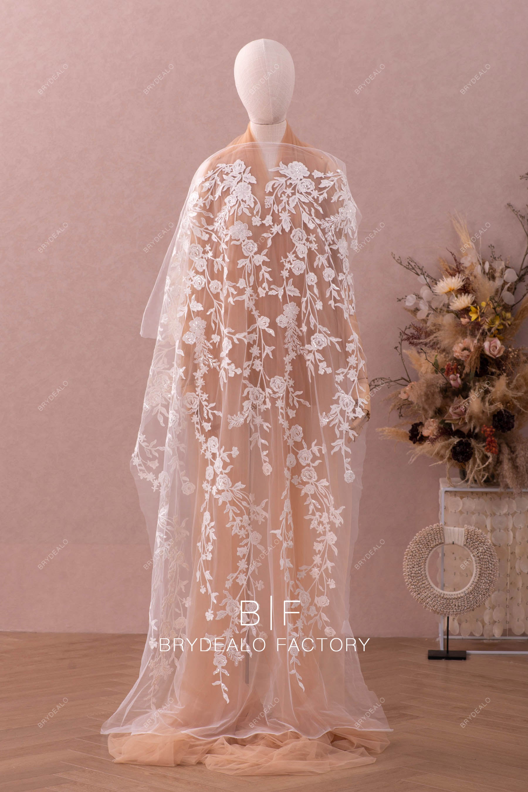 wholesale custom wedding dress lace fabric