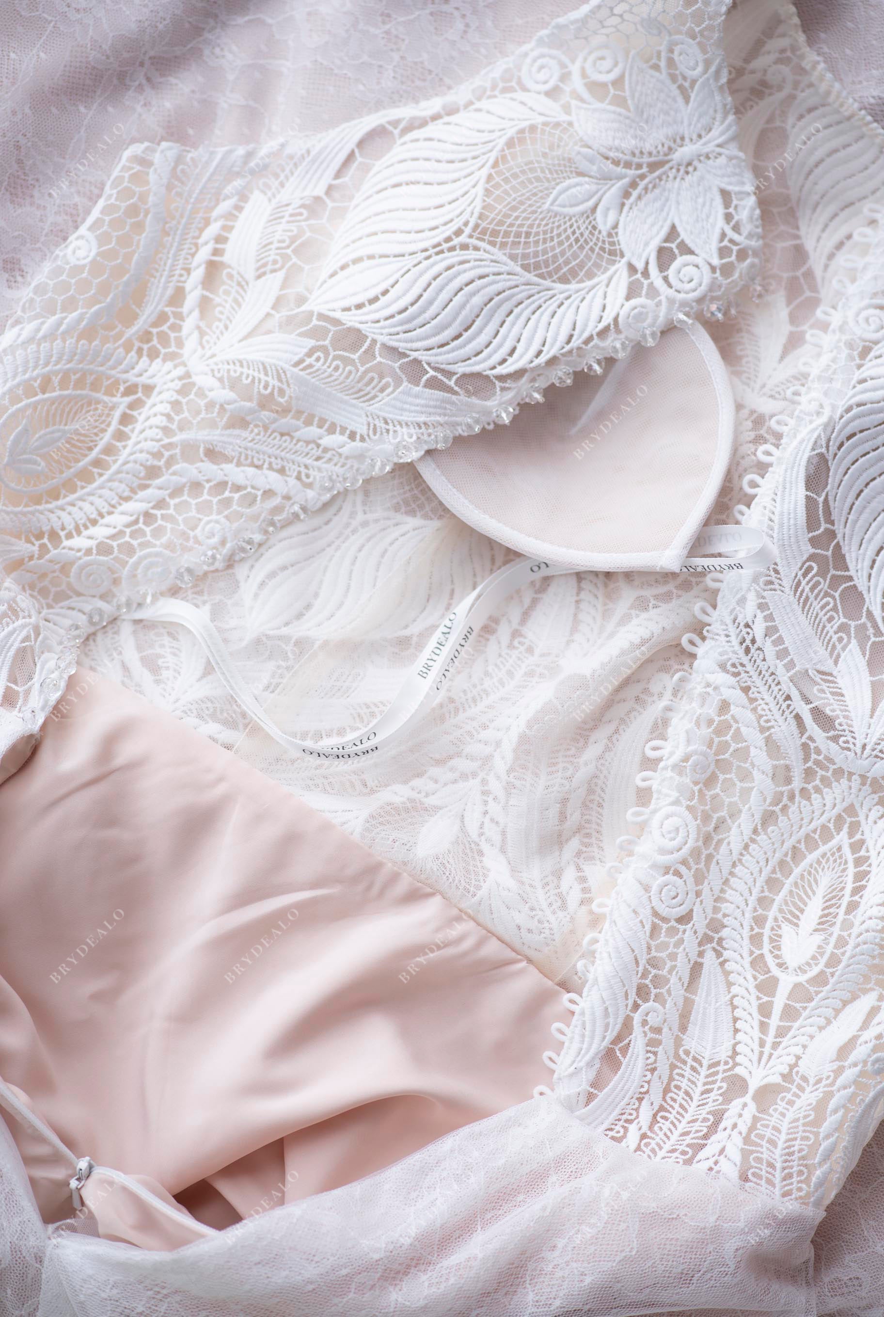 wholesale designer lace sleeveless boho wedding dress