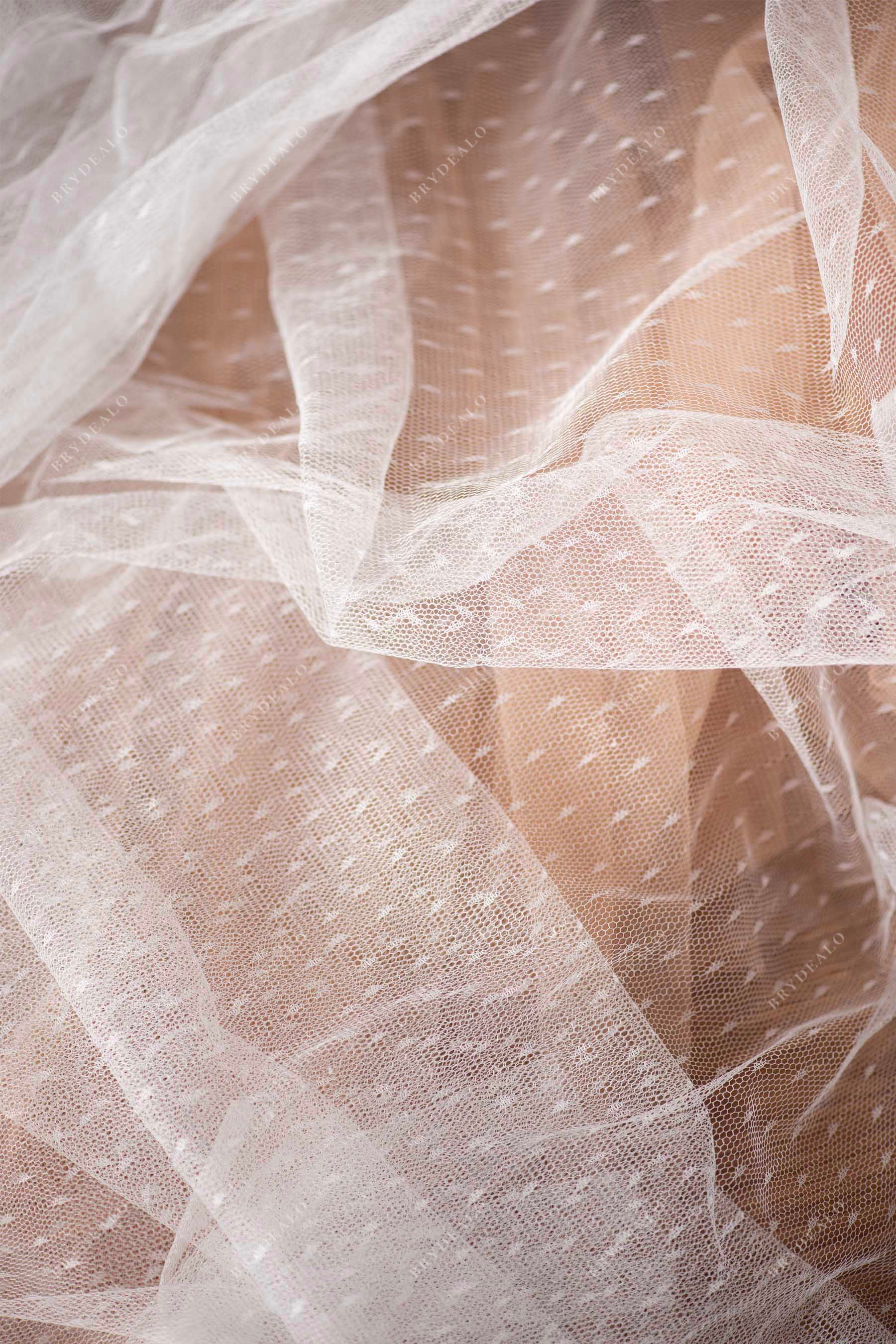 wholesale dot tulle bridal fabric for wedding dress
