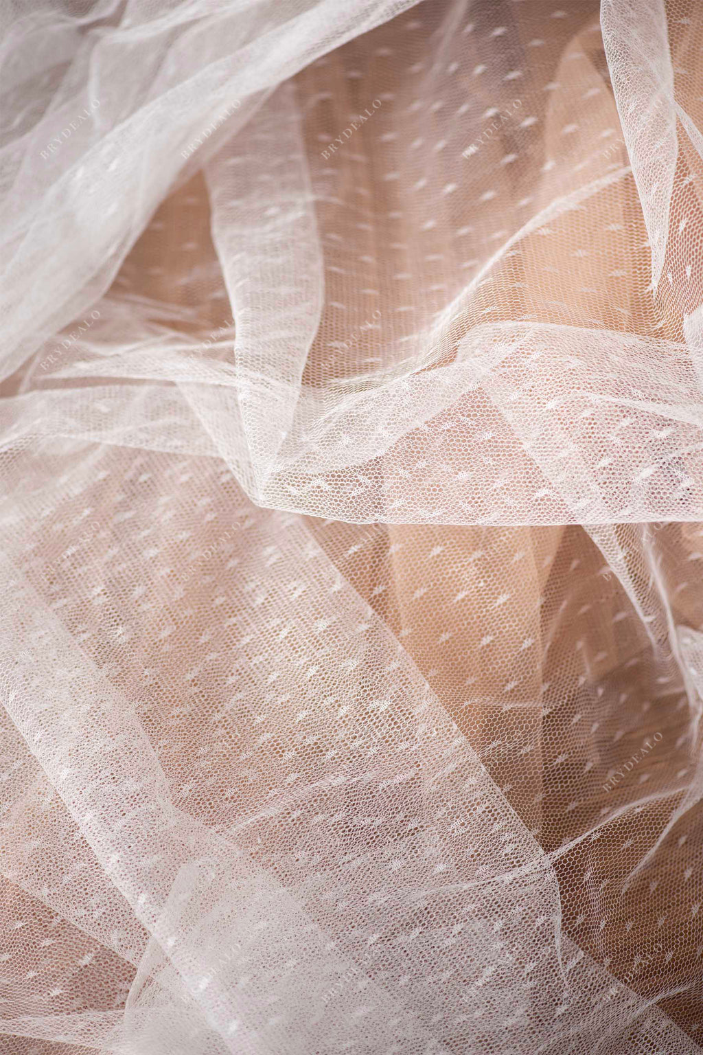 Wholesale Light Ivory Soft Pleated Tulle Fabric