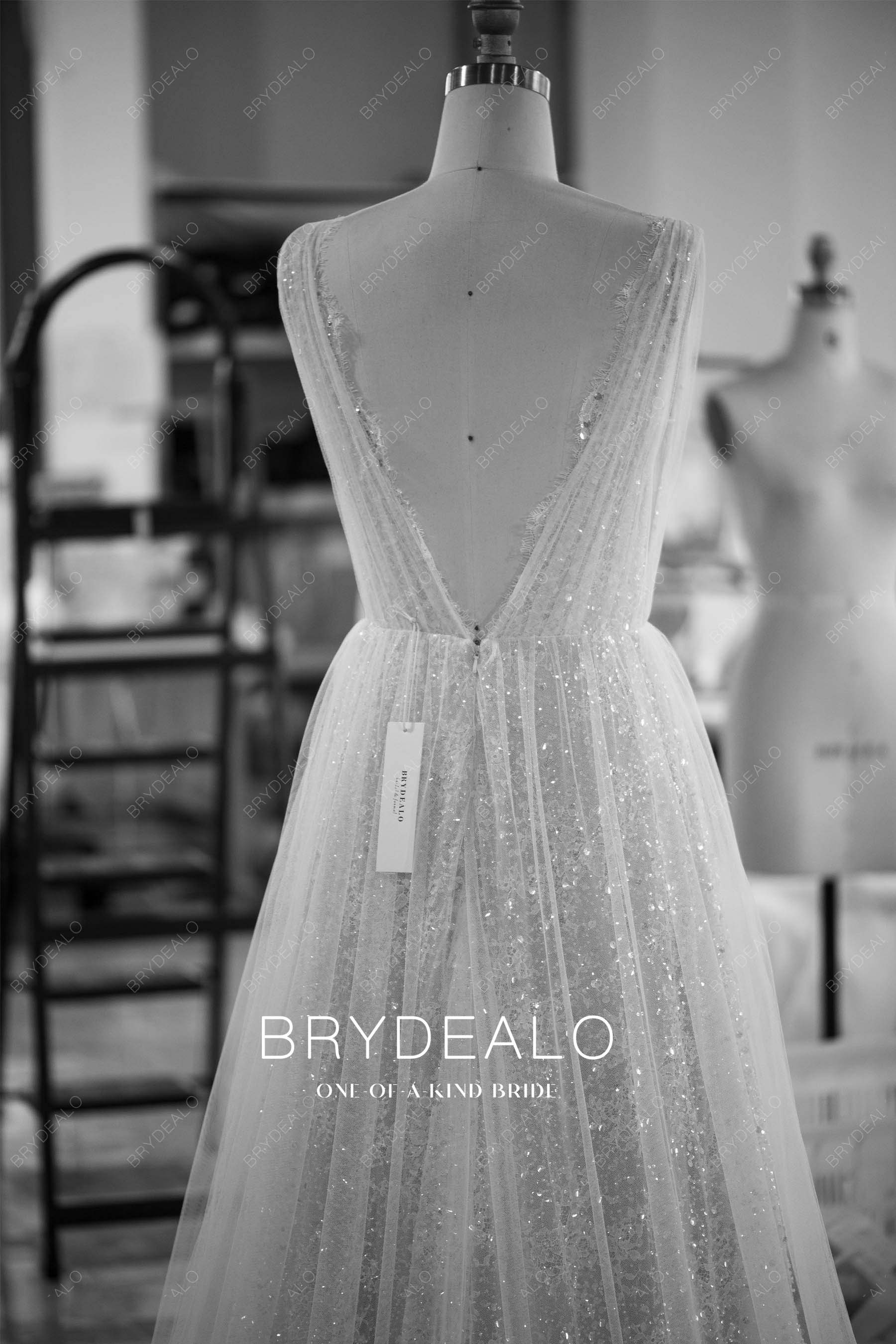 wholesale elegant sequined lace wedding dress