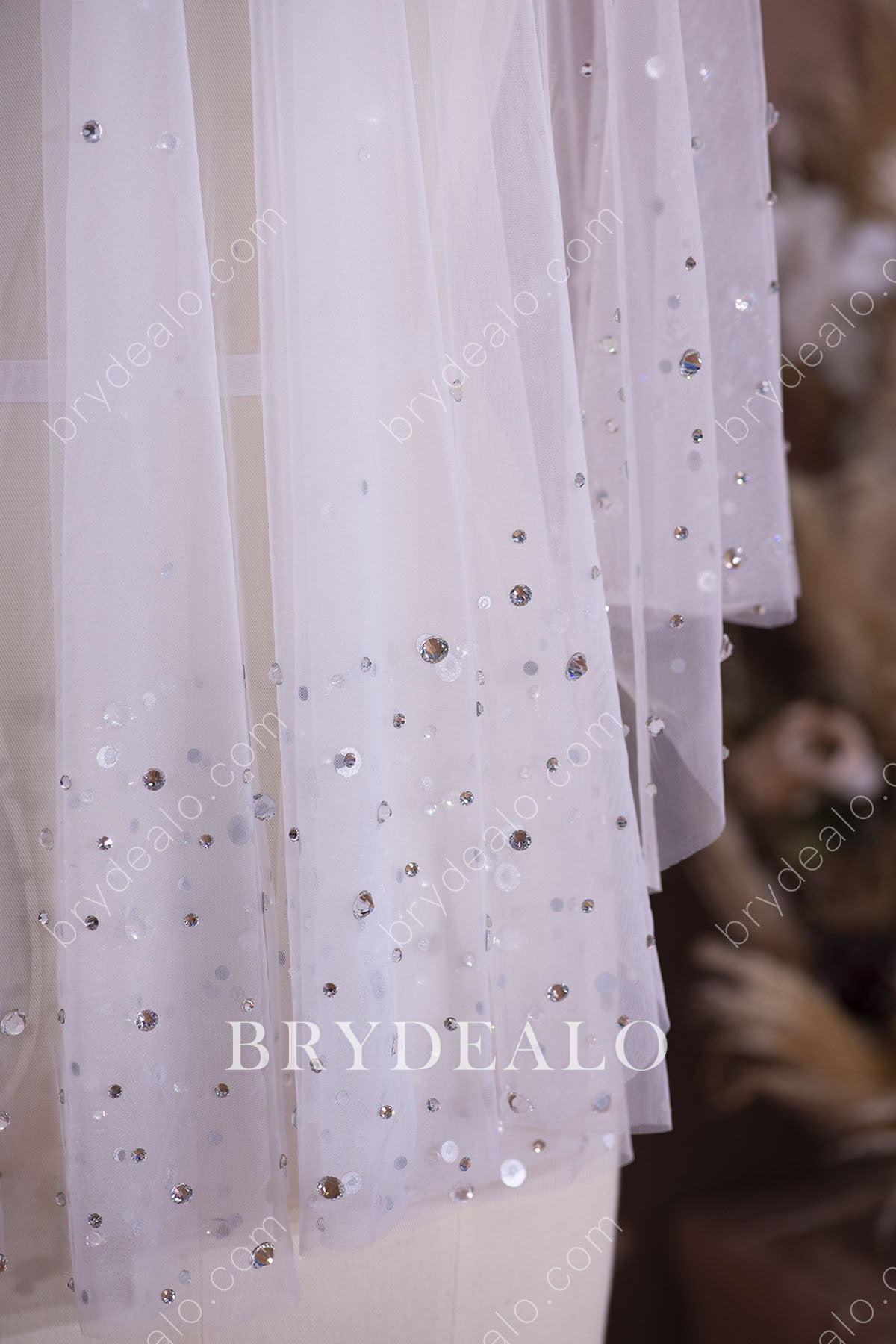 sparkly rhinestone drop veil