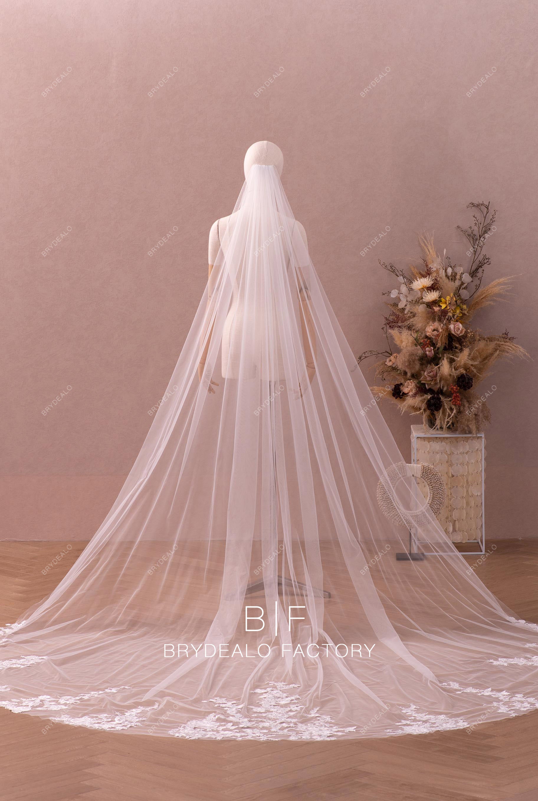 Wholesale Lace  Cathedral Length Bridal Veil