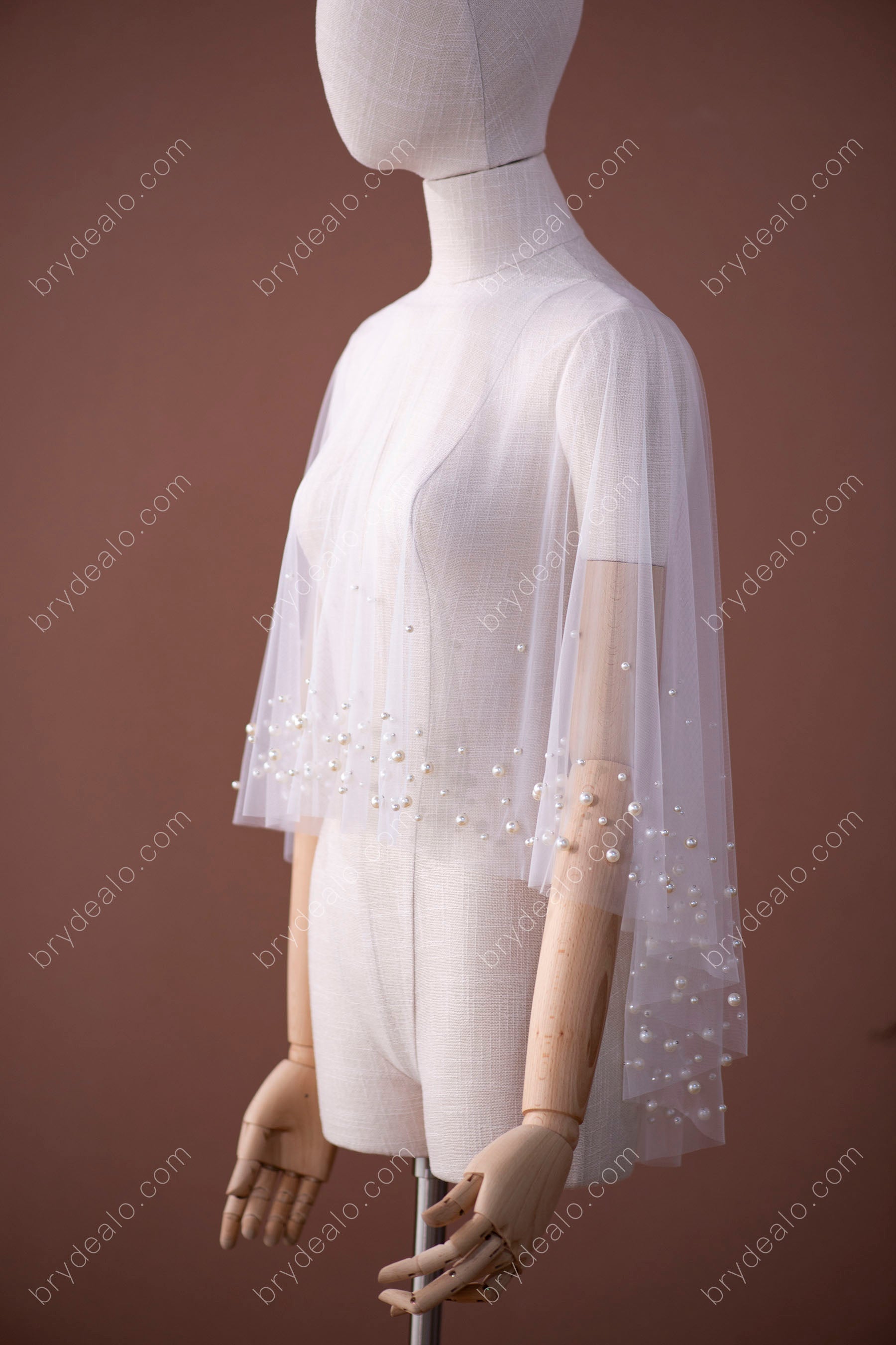 glamorous pearls bridal cape