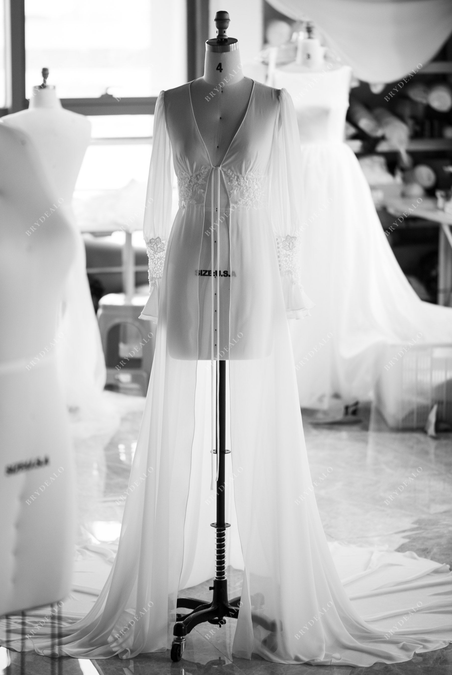wholesale illusion bridal robe