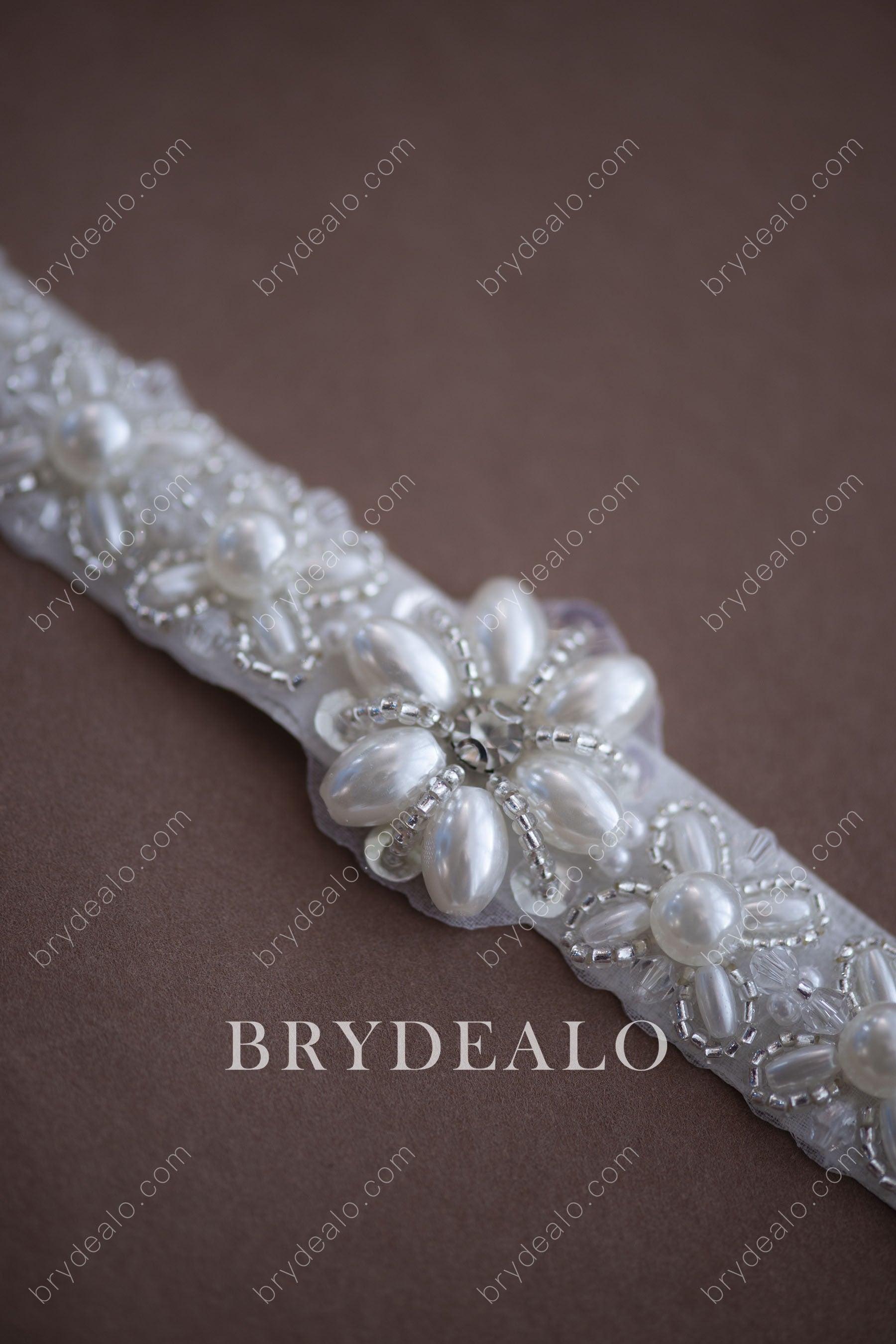 Pearls Crystals Bridal Sash