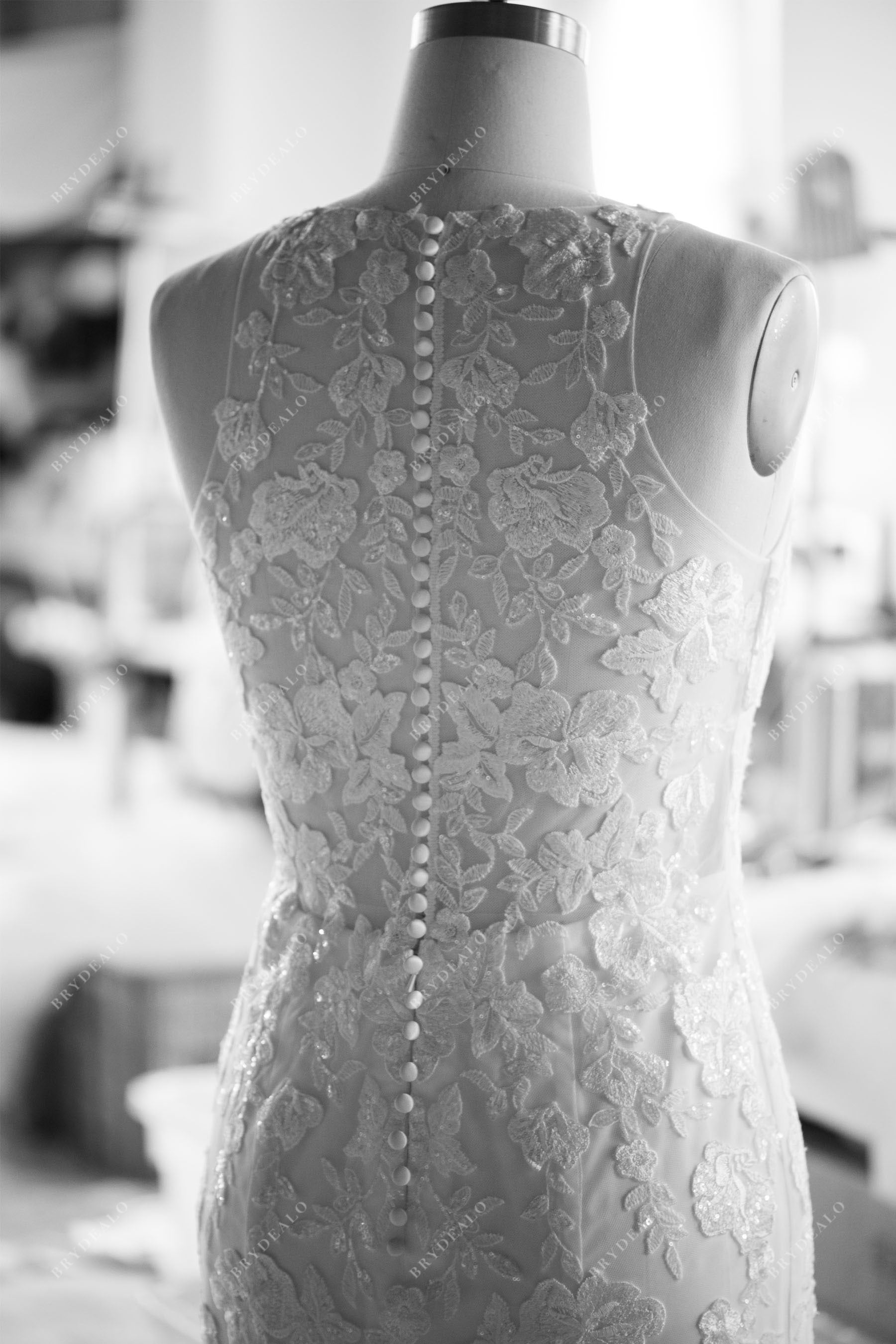 wholesale lace mermaid sleeveless wedding gown