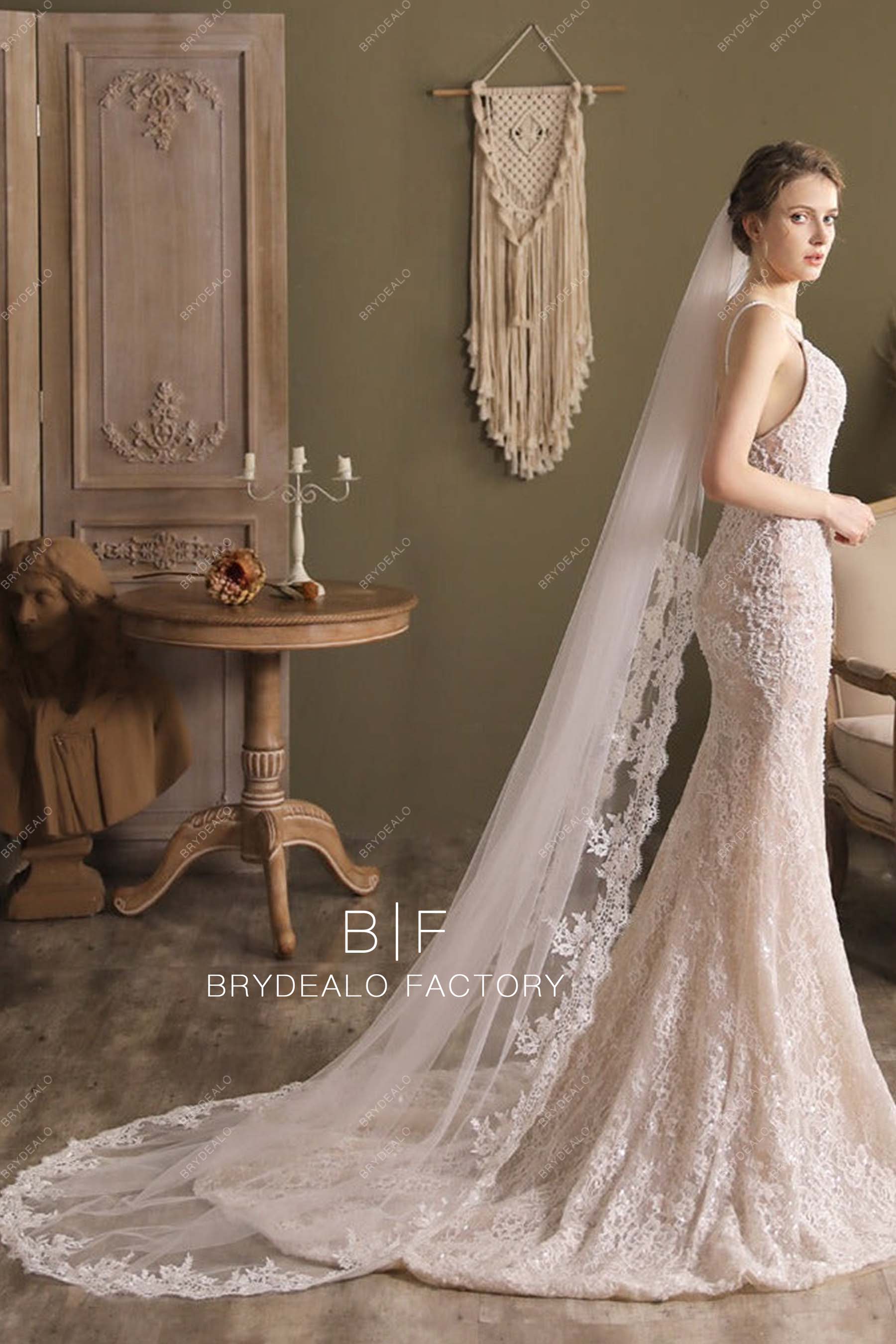 Wholesale Lace Trim Bridal Veil