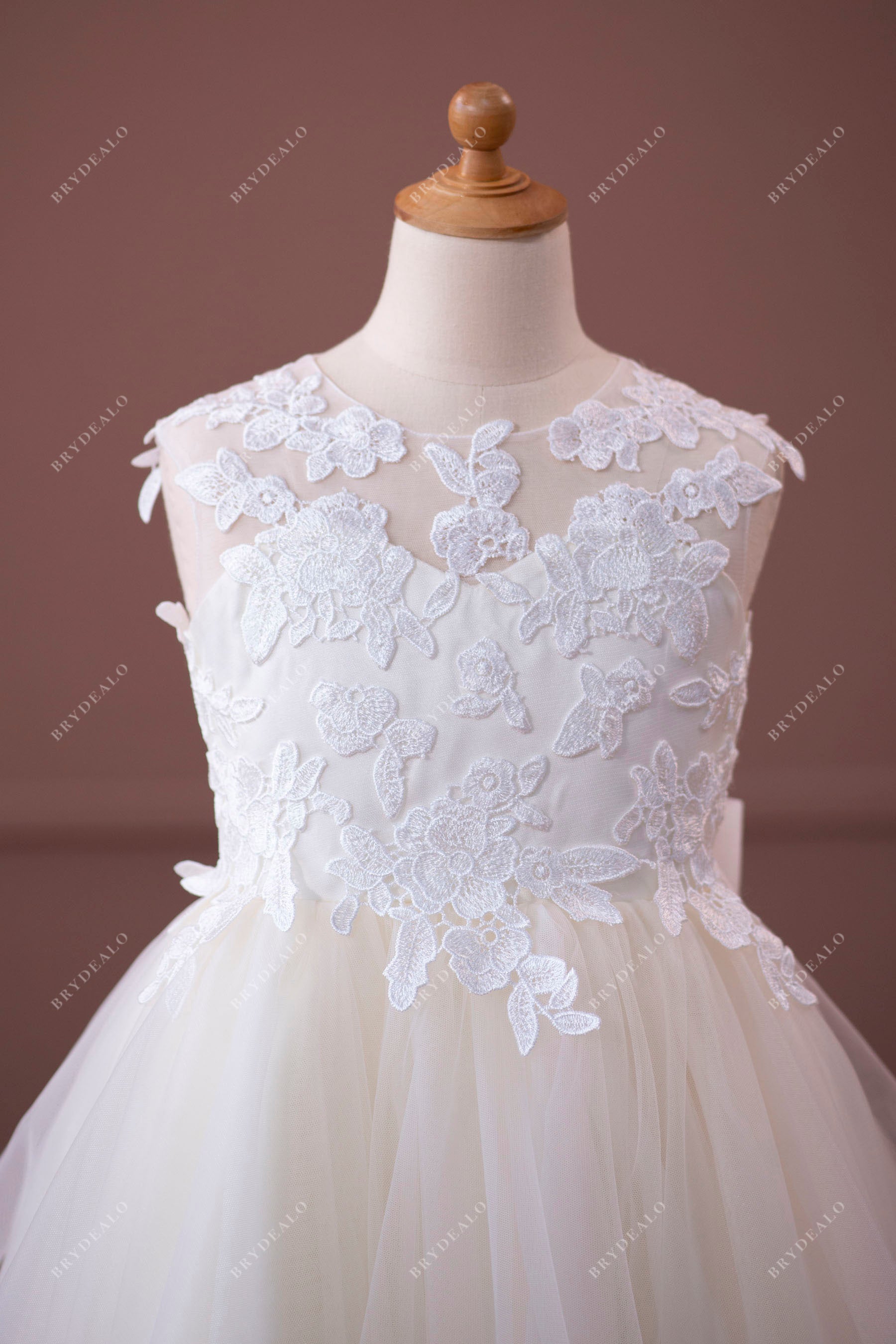 wholesale lace tulle flower girl dress
