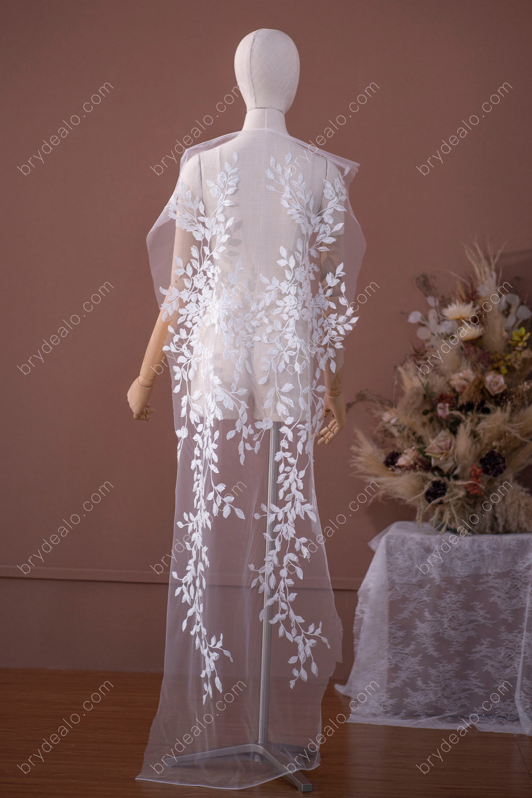 Nifty Laser Leaf Embroidery Lace Fabric