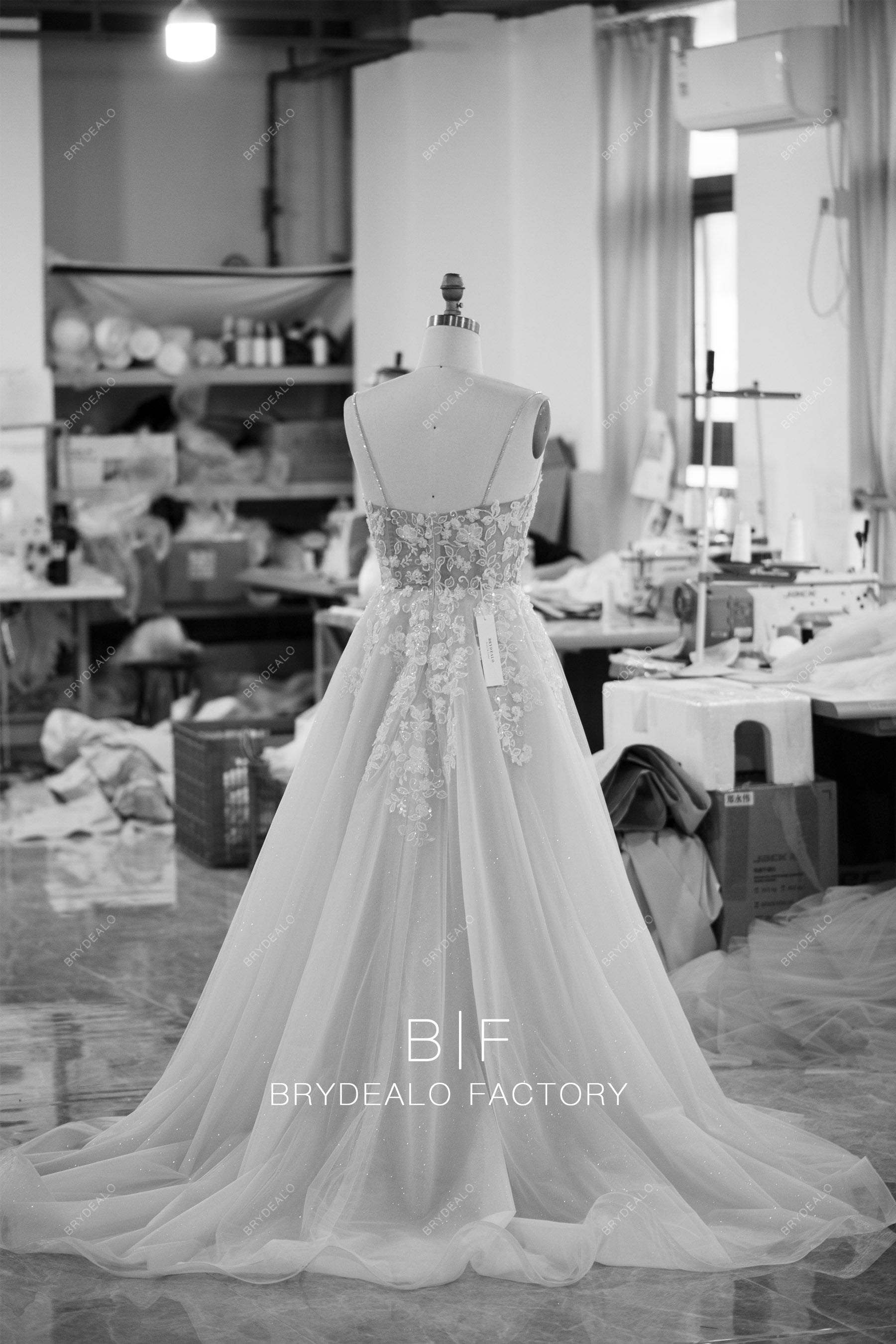 wholesale long shimmery nude bodice lace wedding dress