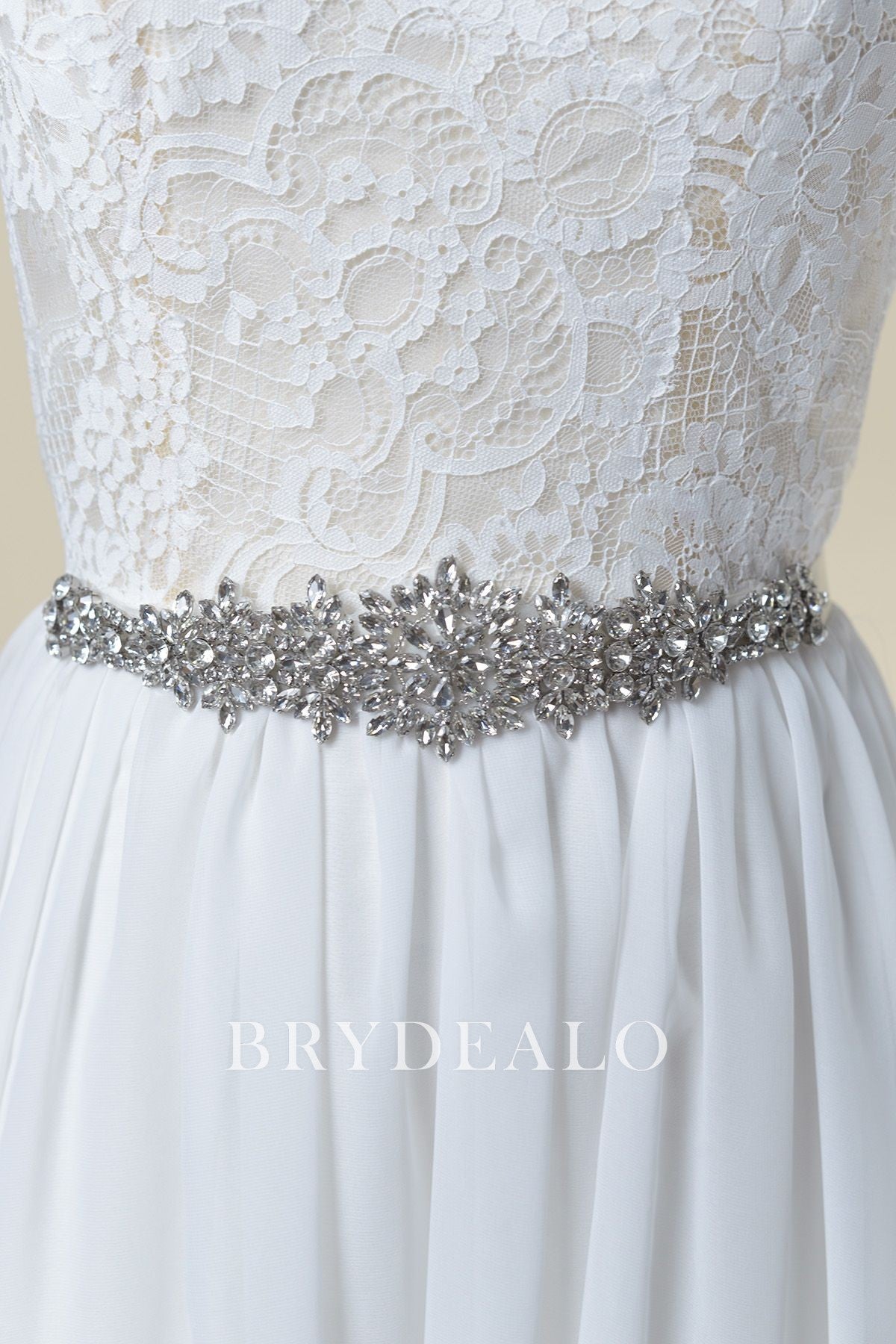 Wholesale Ornate Crystals Satin Bridal Sash