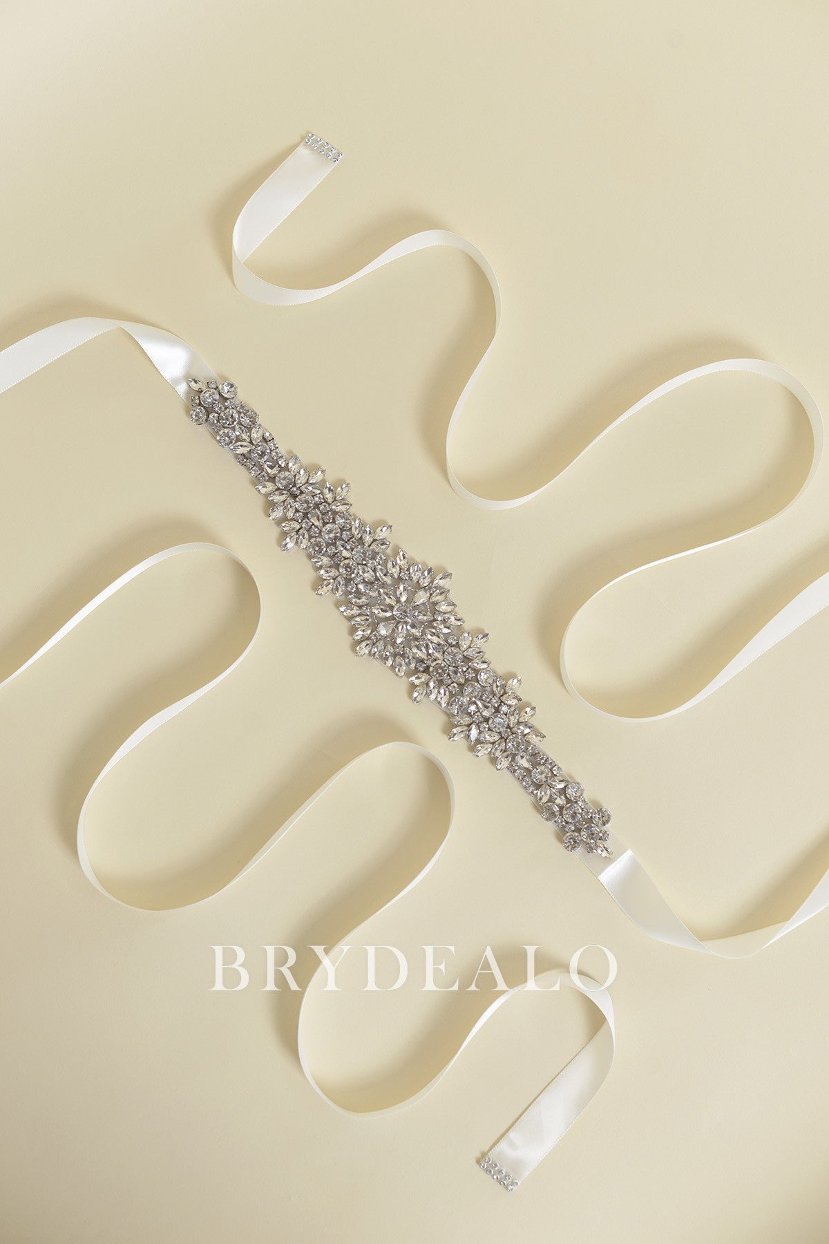 Ornate Crystals Satin Bridal Sash for Wholesale 
