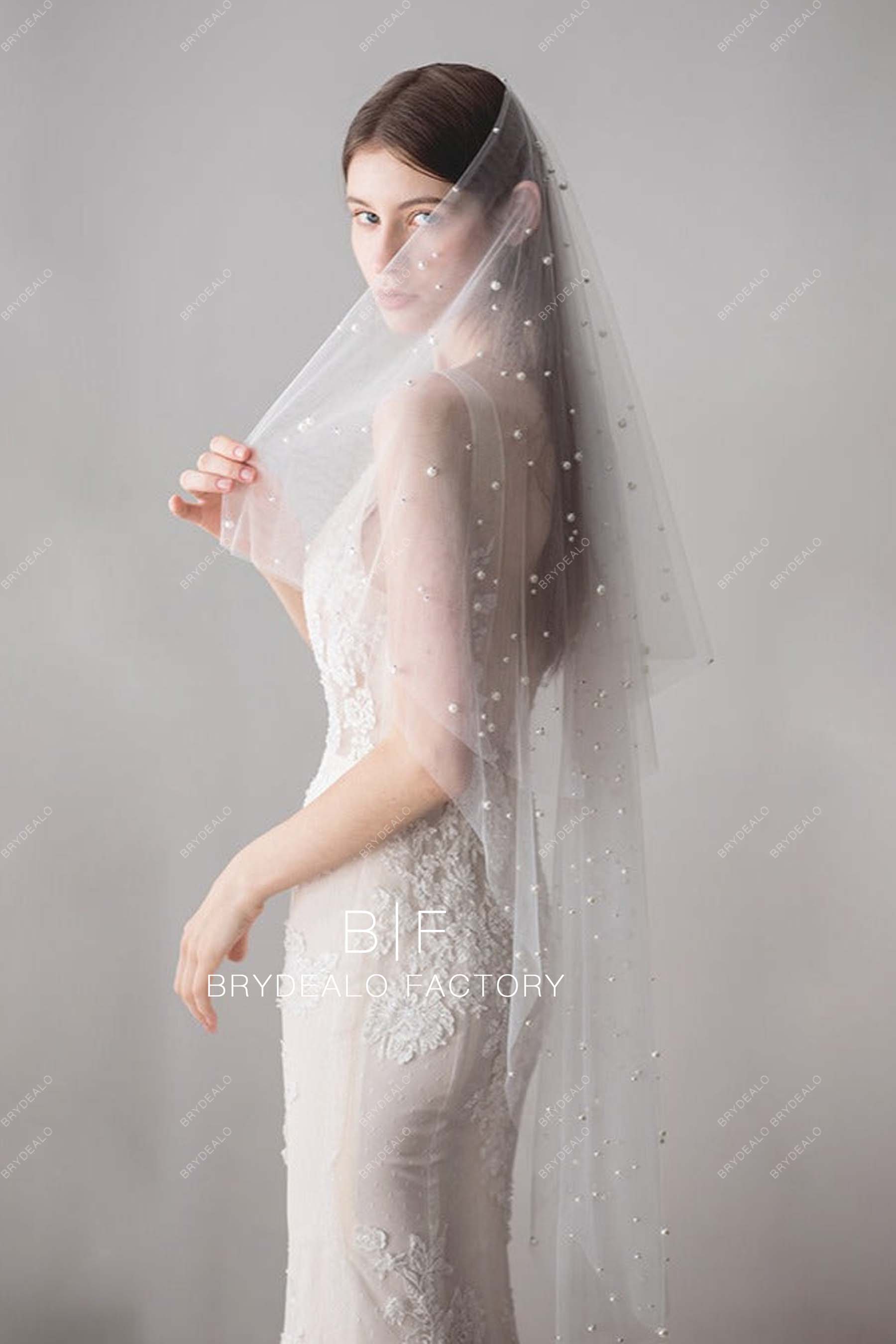 Wholesale Pearls Cascading Bridal Veil