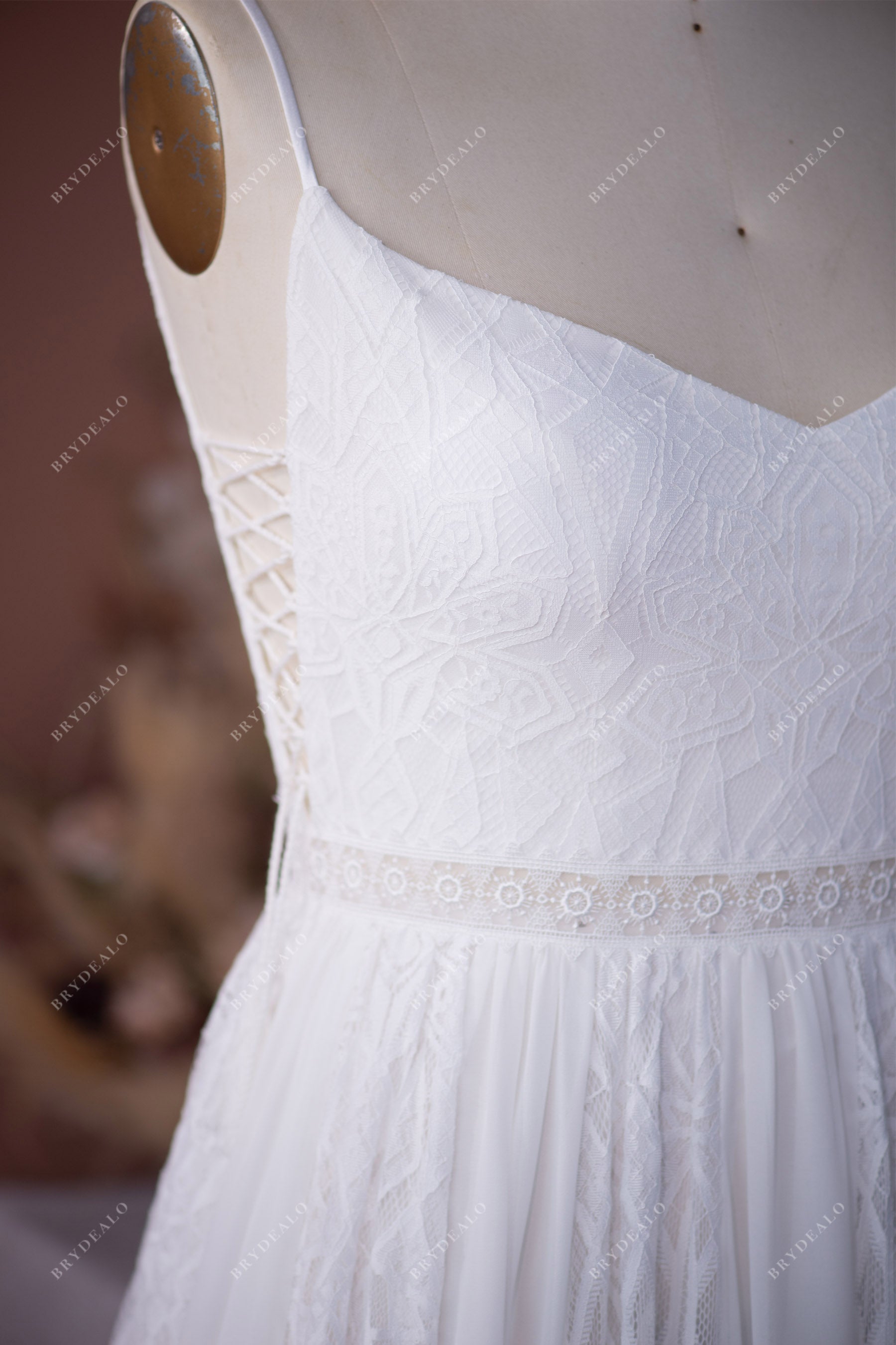 wholesale plus size tassel lace chiffon wedding dress