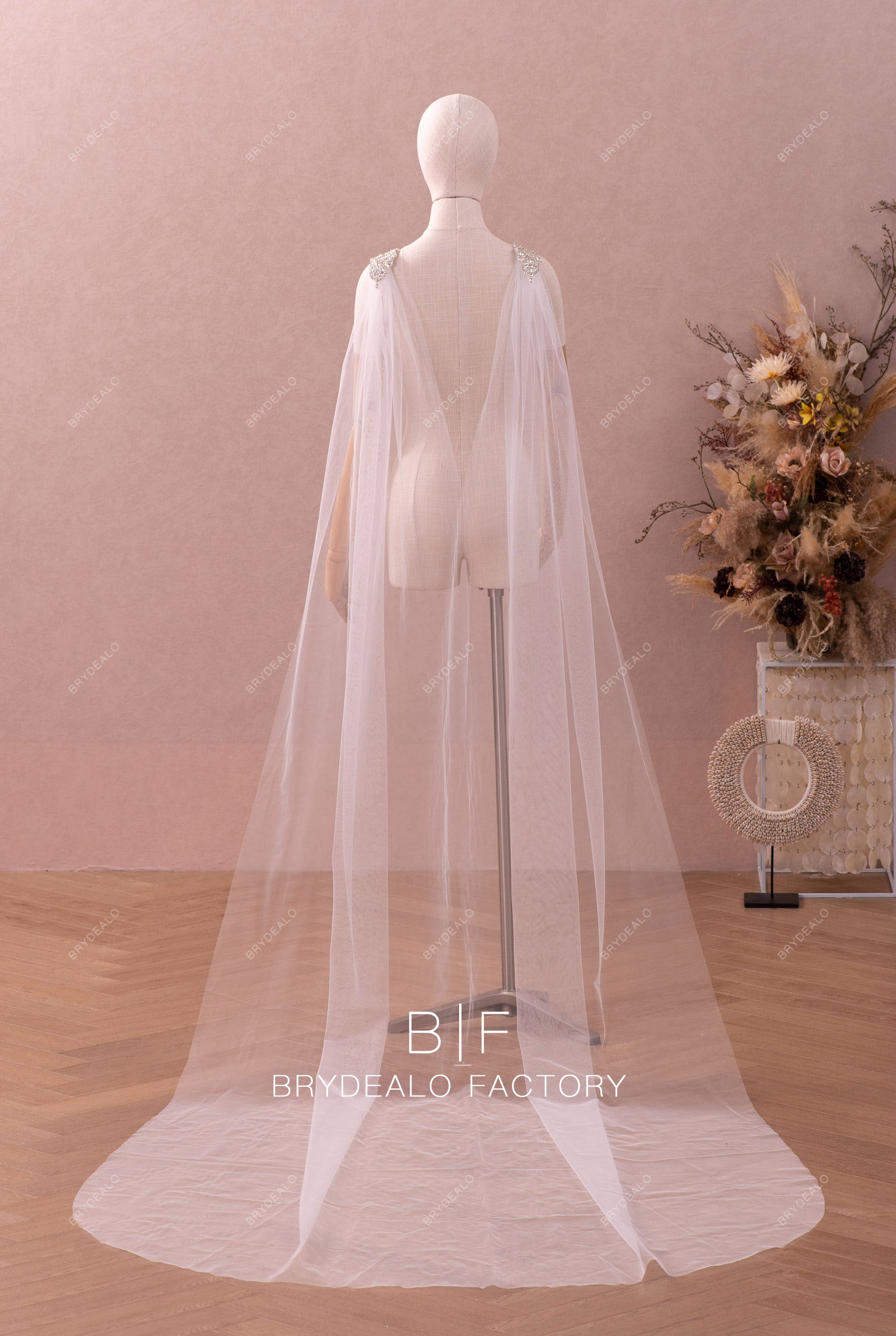 wholesale rhinestones bridal cape