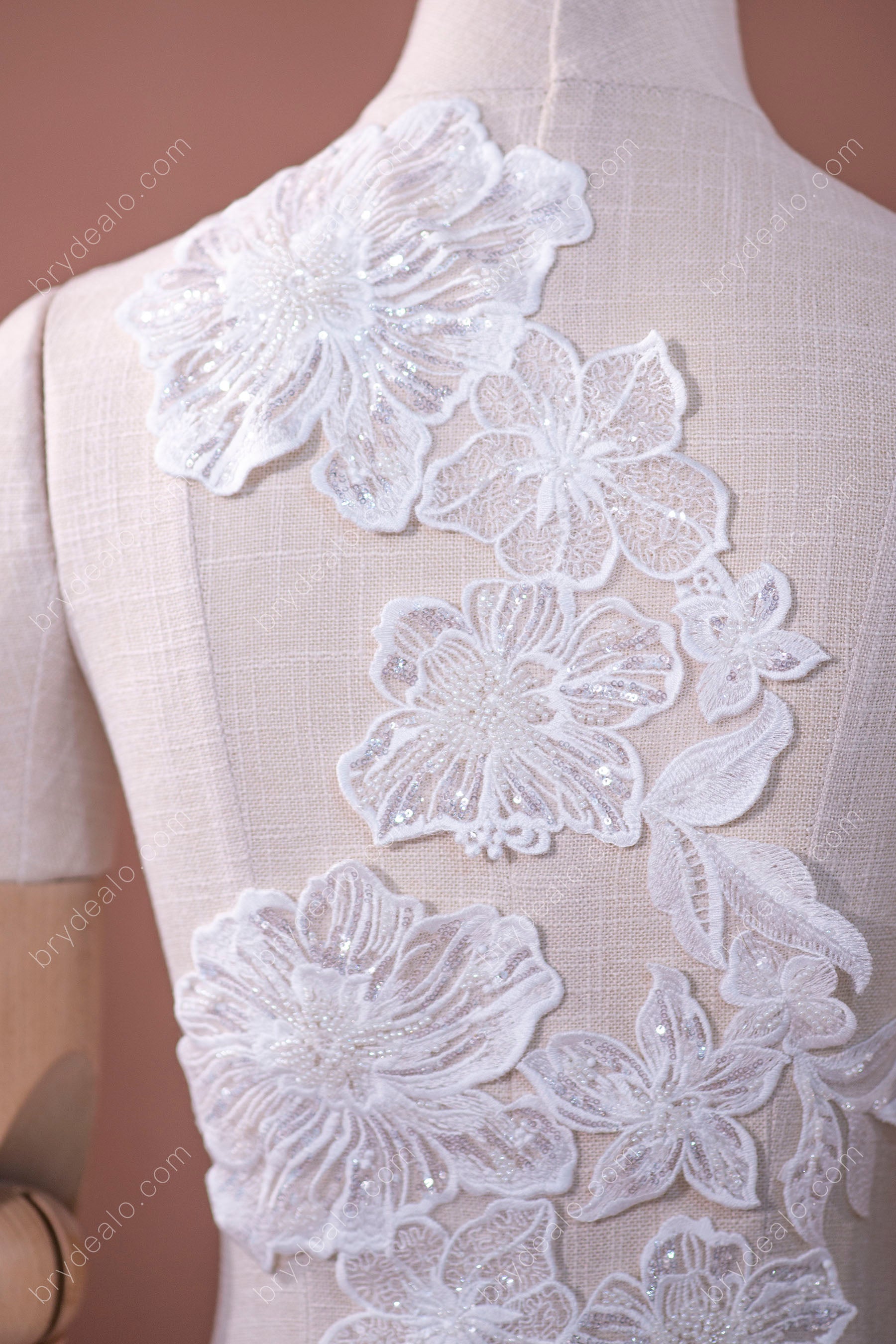 Sequin Flower Designer Lace Applique
