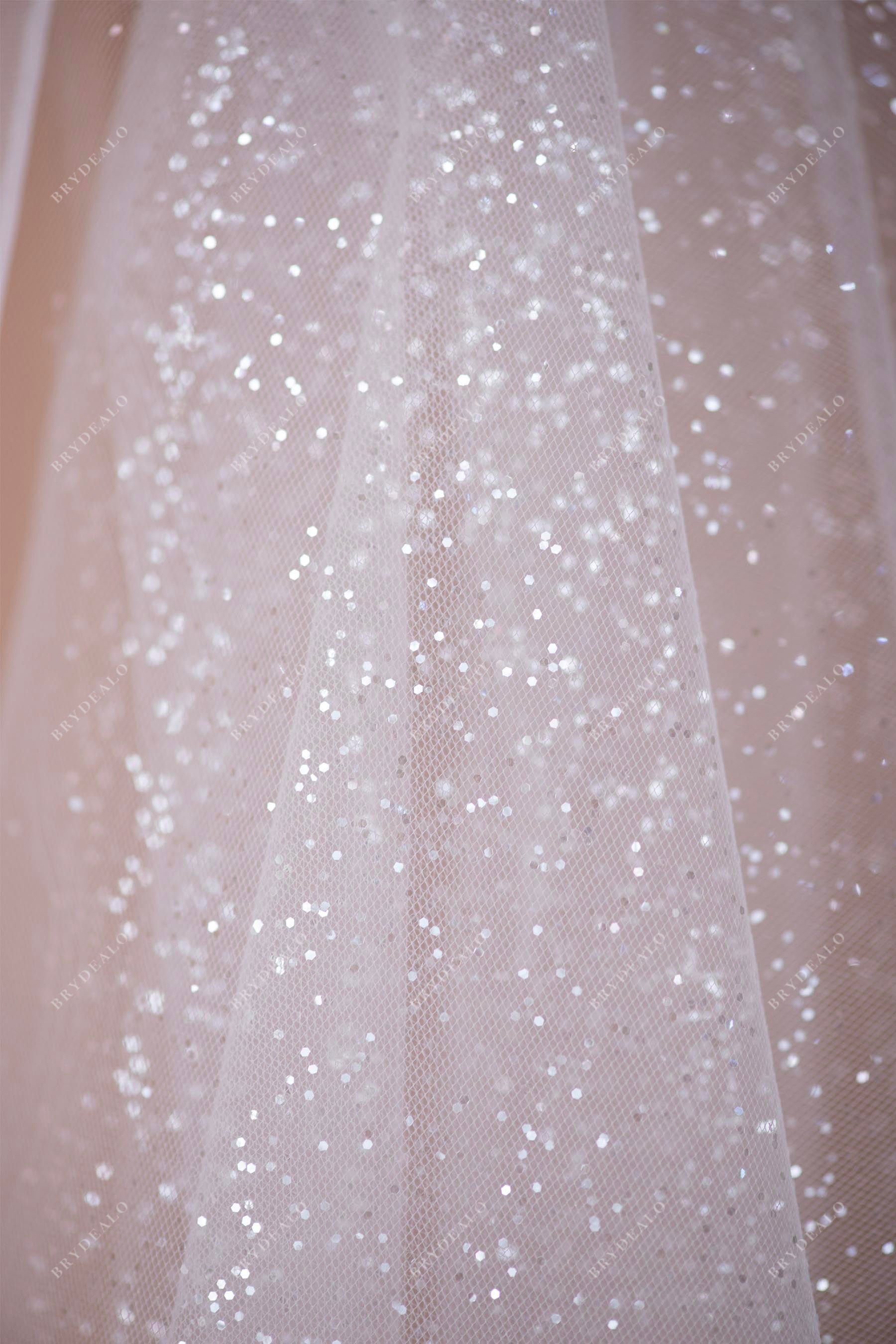 wholesale shimmery glitter tulle fabric for wedding dress