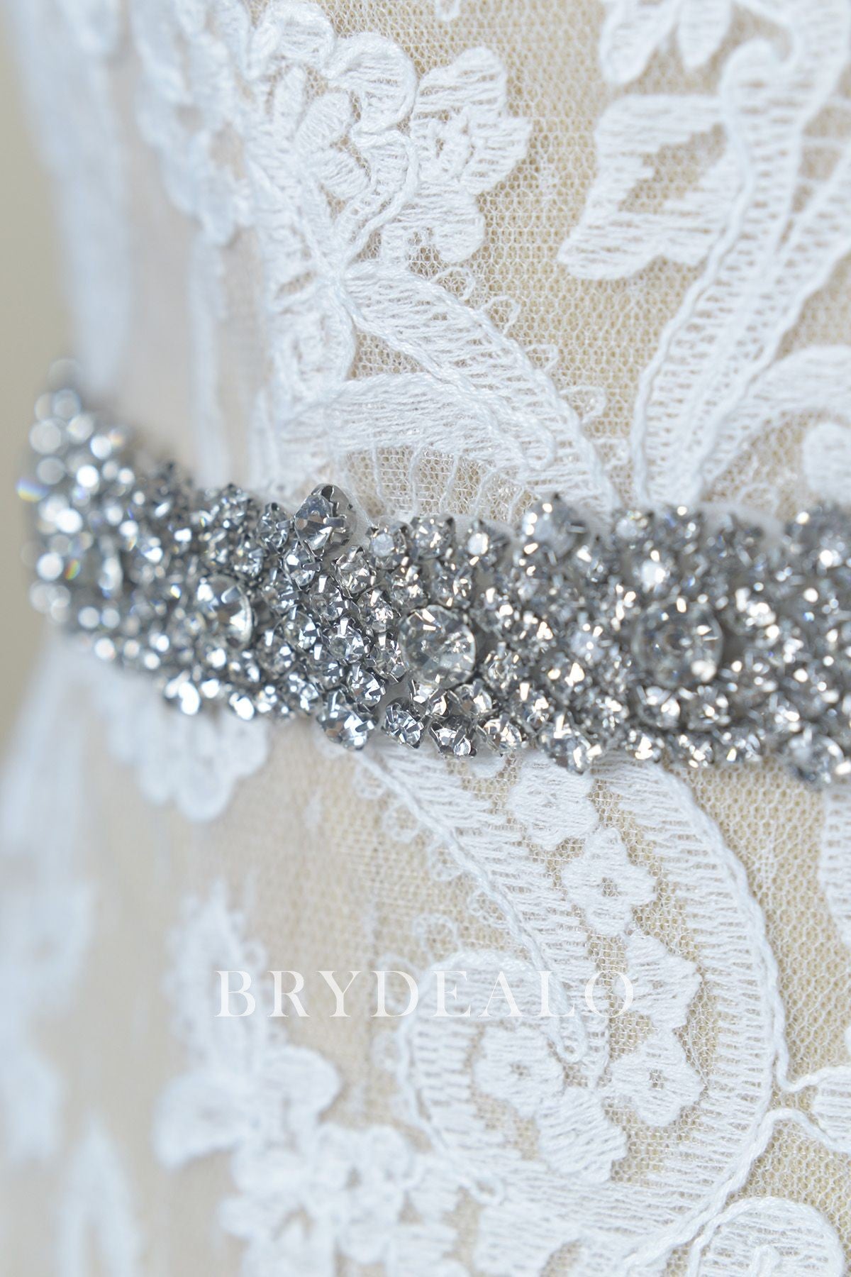 Sparkling Rhinestone Linear Bridal Sash