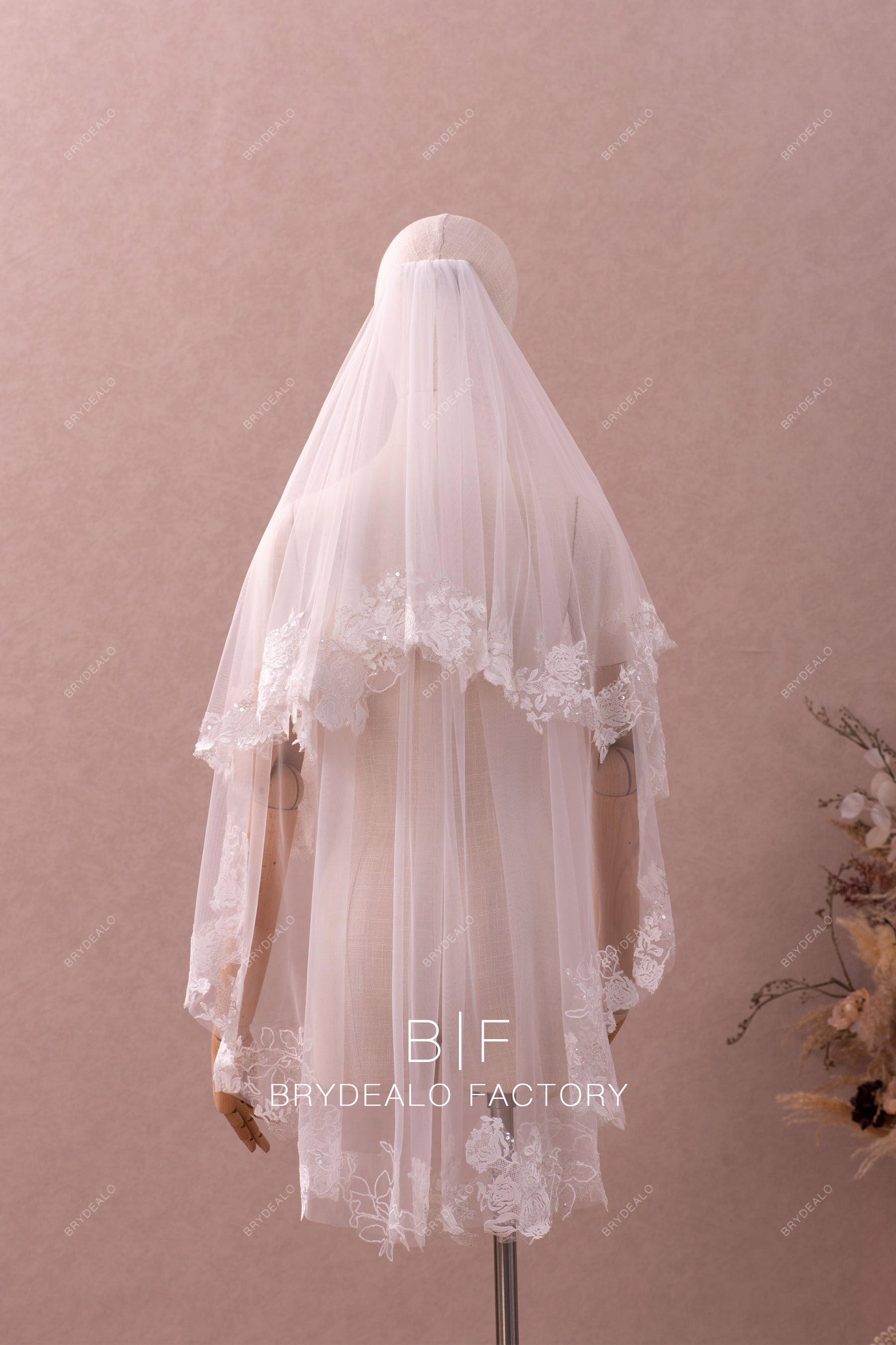 wholesale two tier lace veil