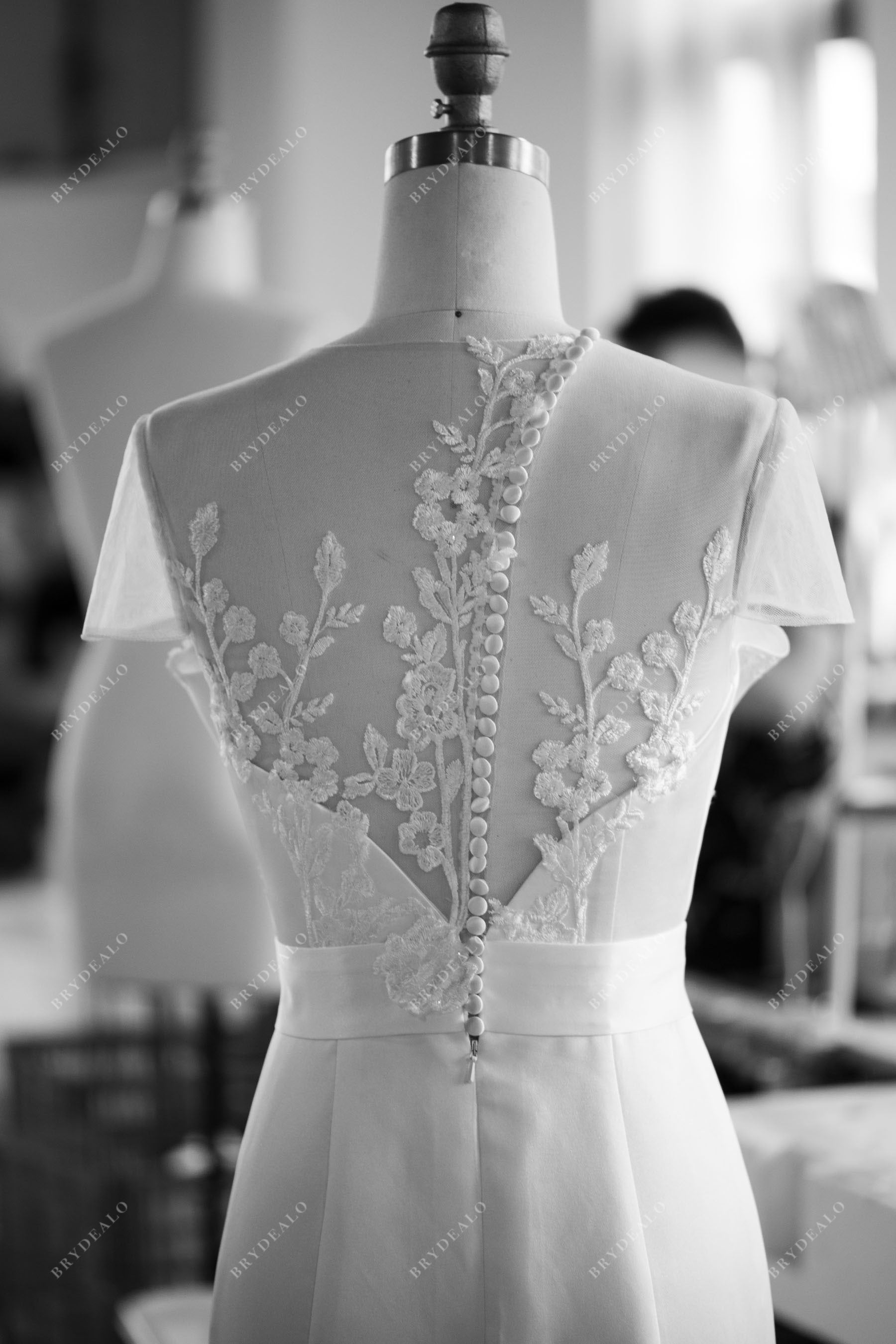 wholesale unique lace satin wedding dress