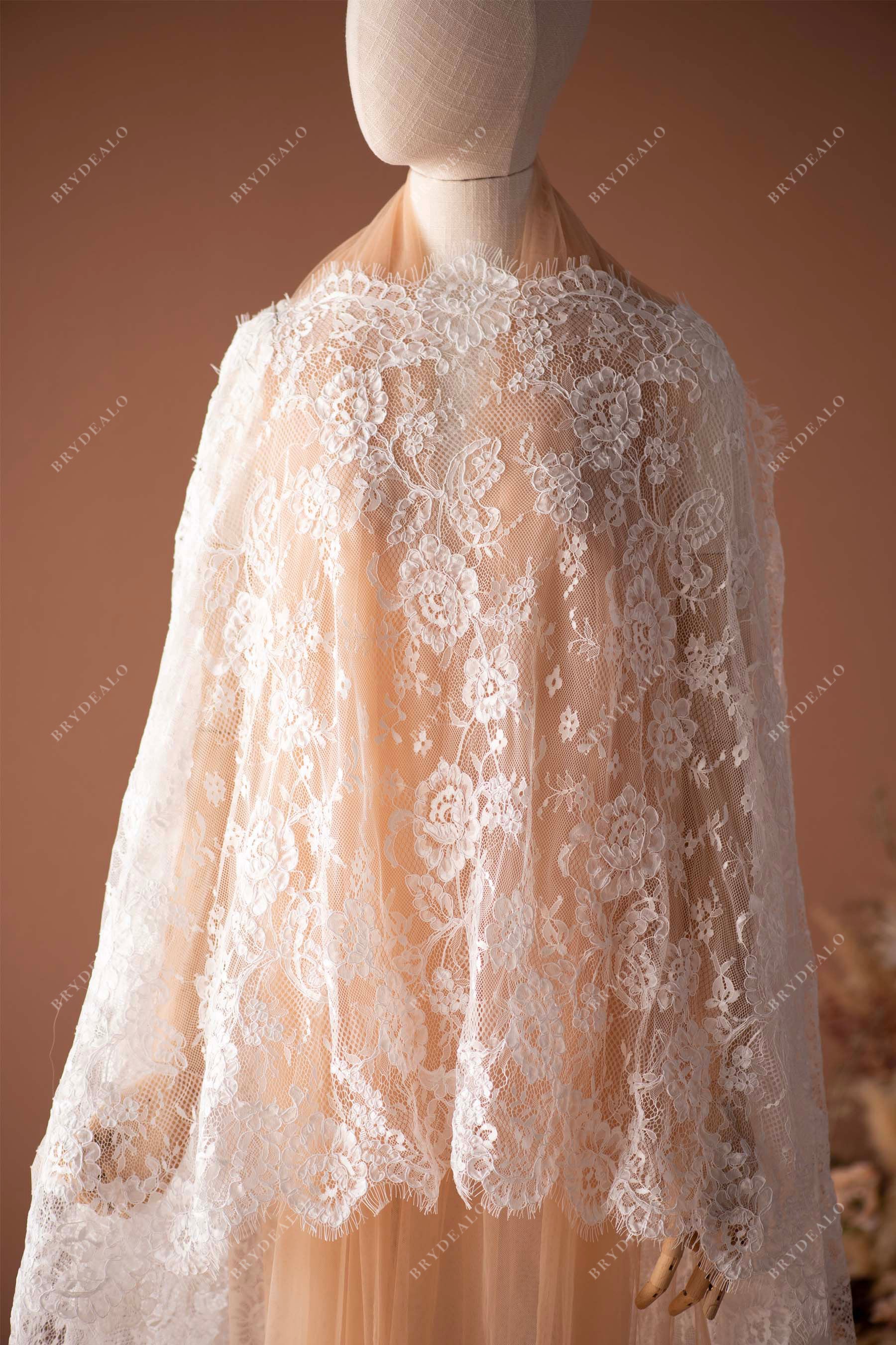 wide corded flower lace trim